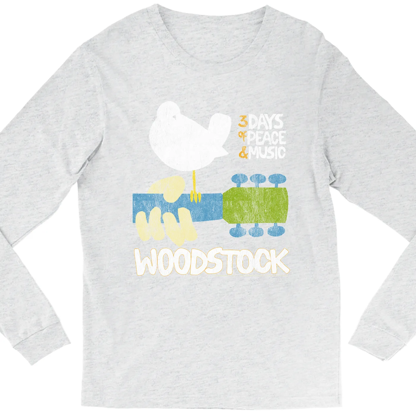 Woodstock Heather Long Sleeve Shirt | 3 Days Of Peace And Music Woodstock Shirt