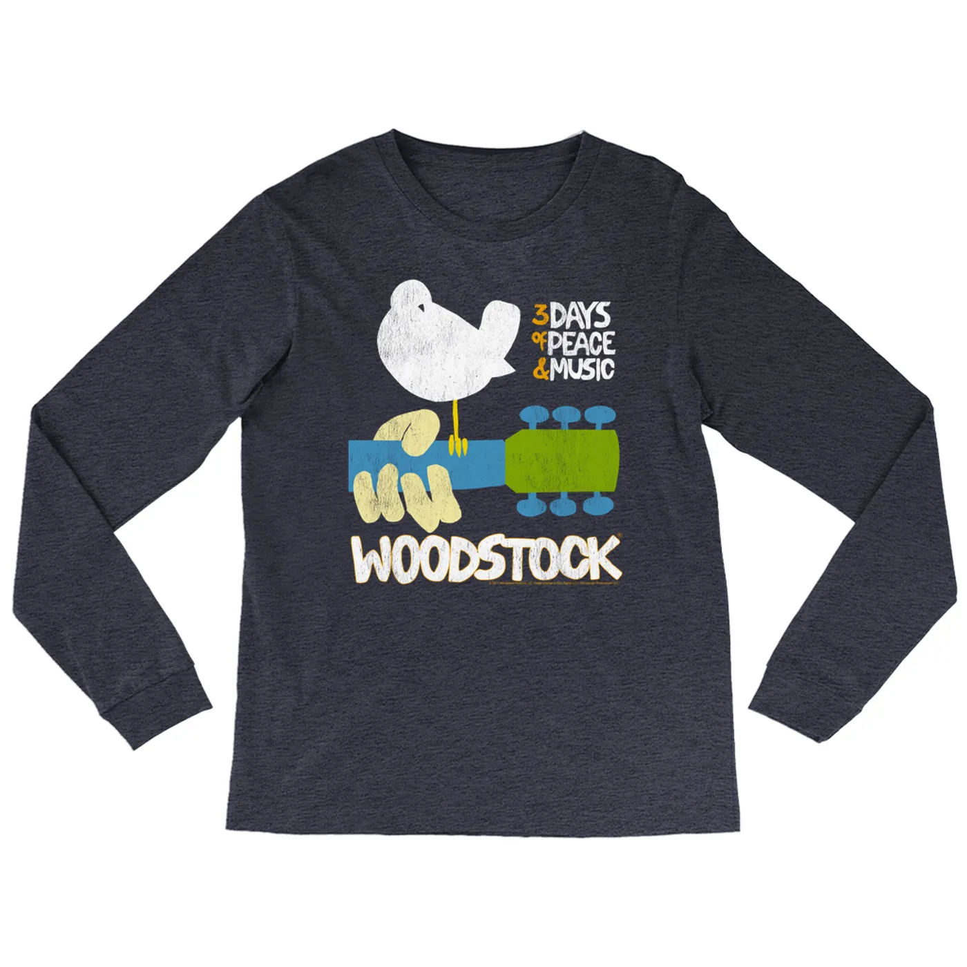 Woodstock Heather Long Sleeve Shirt | 3 Days Of Peace And Music Woodstock Shirt