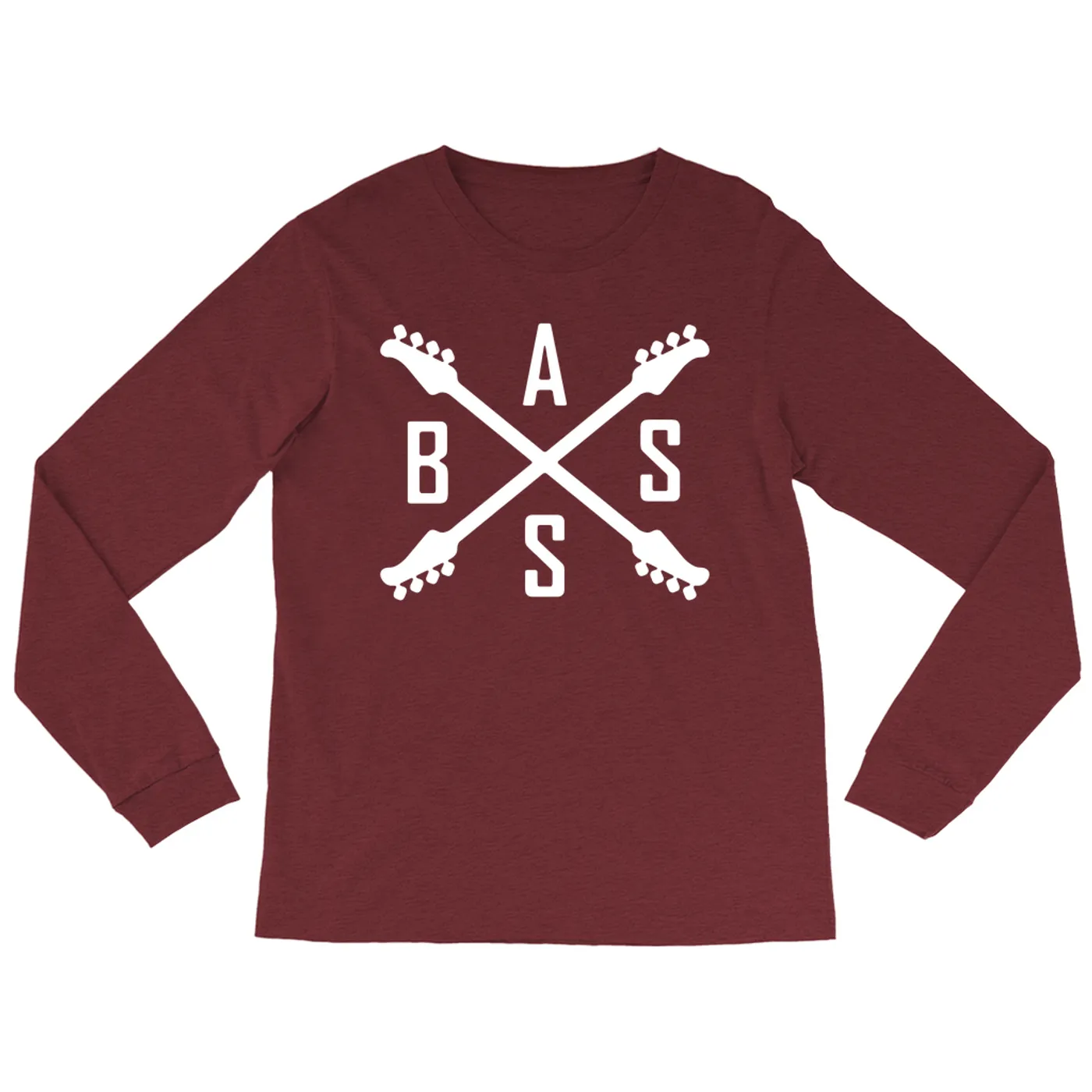 Merchbar Music Life Heather Long Sleeve Shirt | Bass Player Emblem Merchbar Music Life Shirt