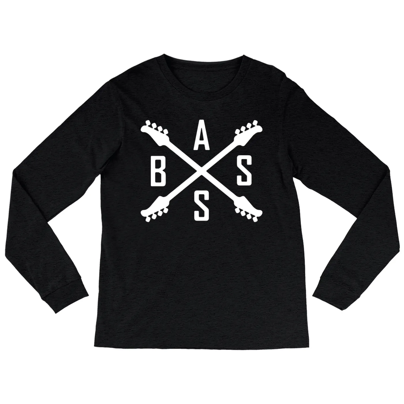 Merchbar Music Life Heather Long Sleeve Shirt | Bass Player Emblem Merchbar Music Life Shirt