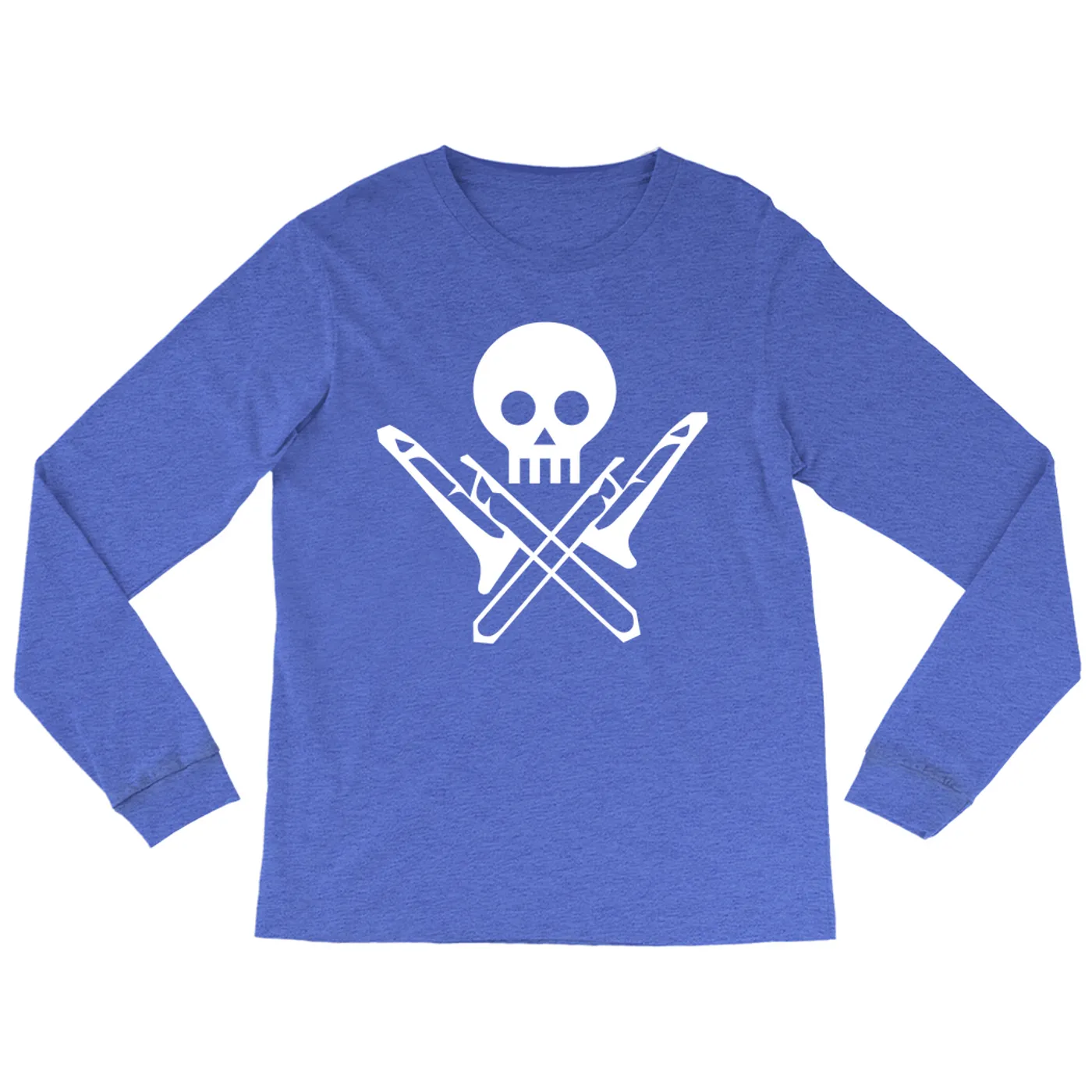 Merchbar Music Life Heather Long Sleeve Shirt | Skull And Trombones Merchbar Music Life Shirt