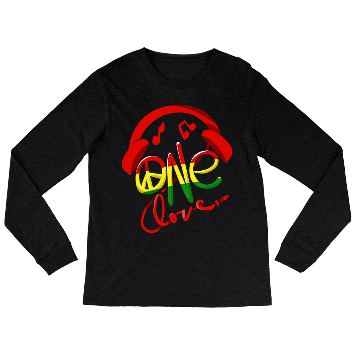 Merchbar Music Life Heather Long Sleeve Shirt | One Love Merchbar Music Life Shirt