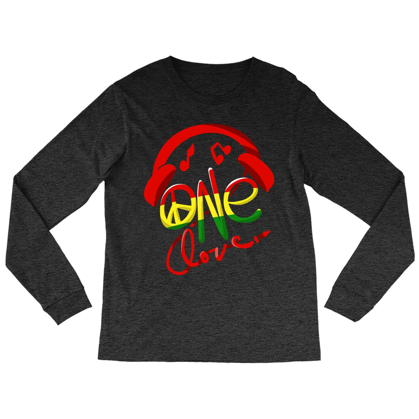 Merchbar Music Life Heather Long Sleeve Shirt | One Love Merchbar Music Life Shirt