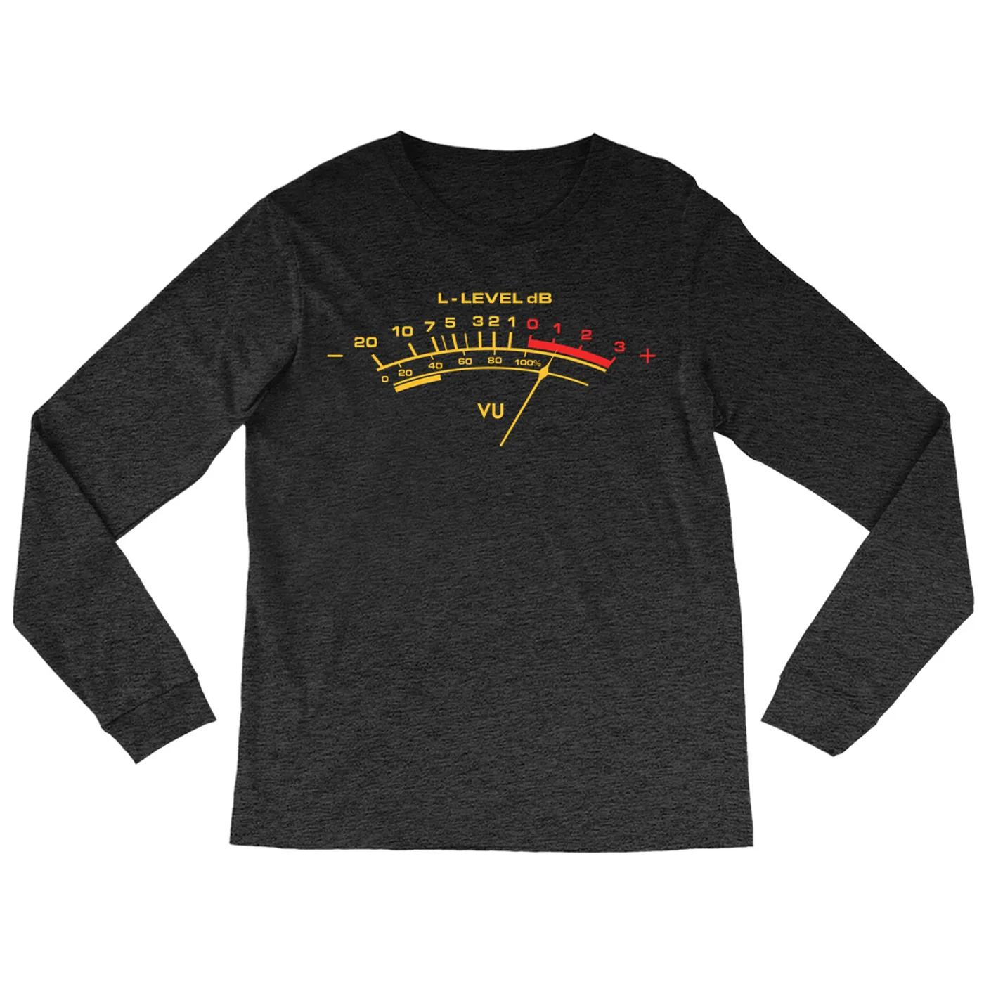 Merchbar Music Life Heather Long Sleeve Shirt | VU Audio Meter Merchbar Music Life Shirt