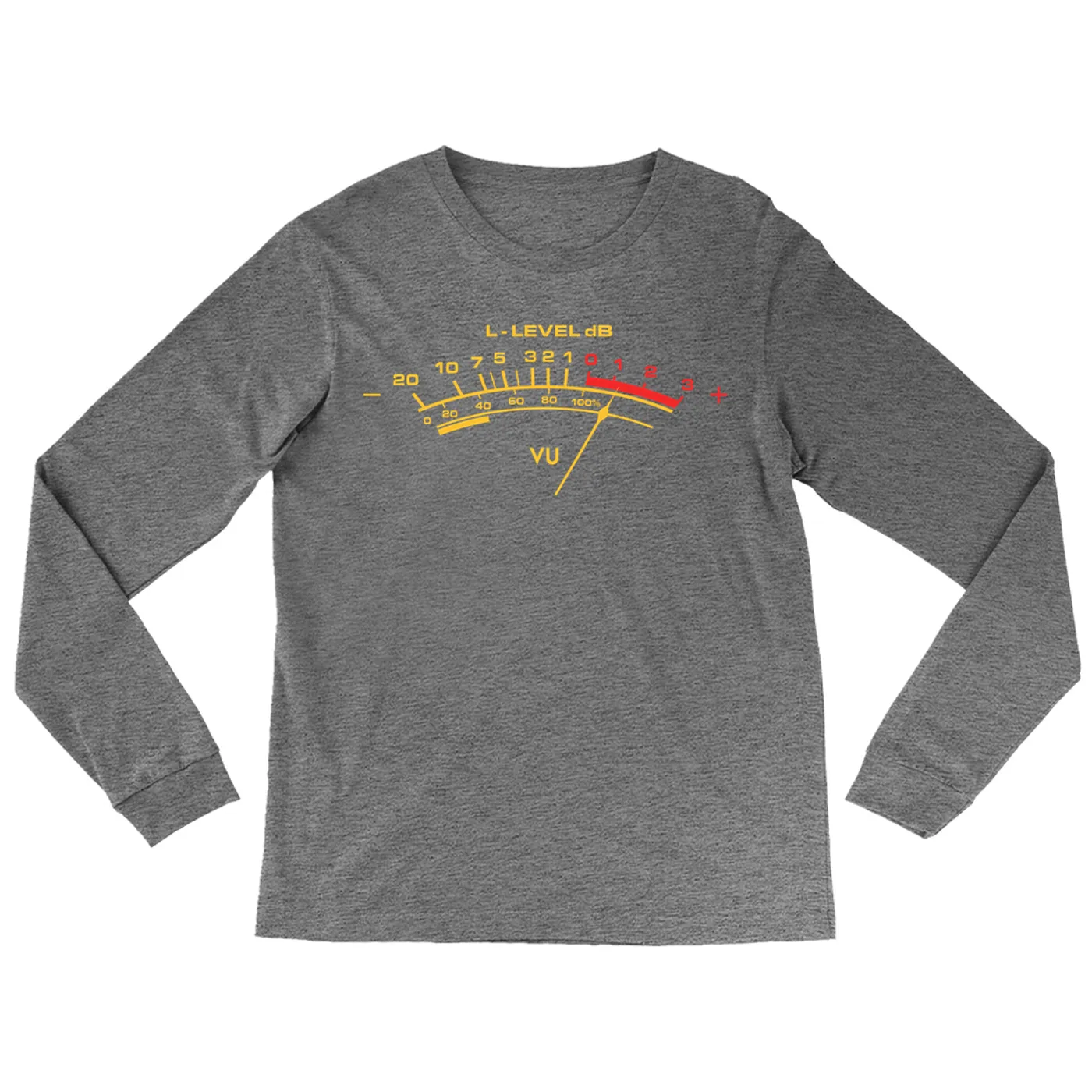 Merchbar Music Life Heather Long Sleeve Shirt | VU Audio Meter Merchbar Music Life Shirt