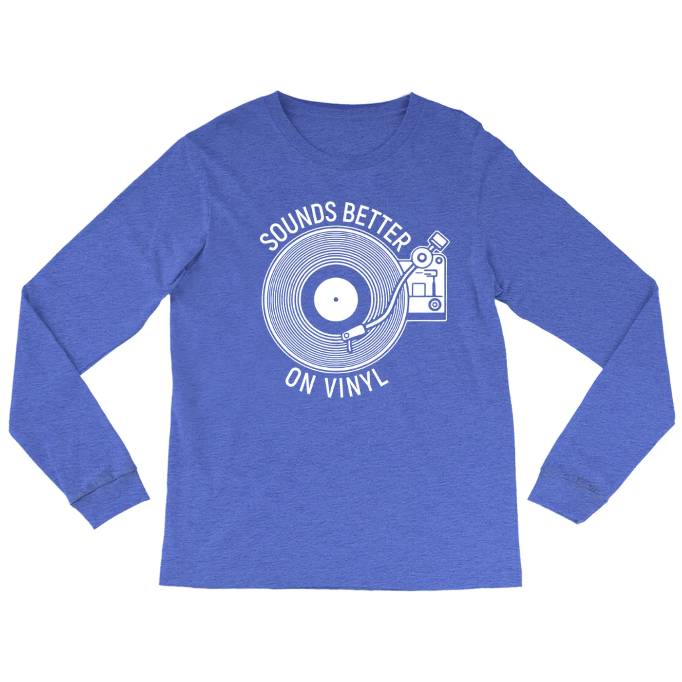 Merchbar Music Life Heather Long Sleeve Shirt | Vinyl Sounds Better Merchbar Music Life Shirt