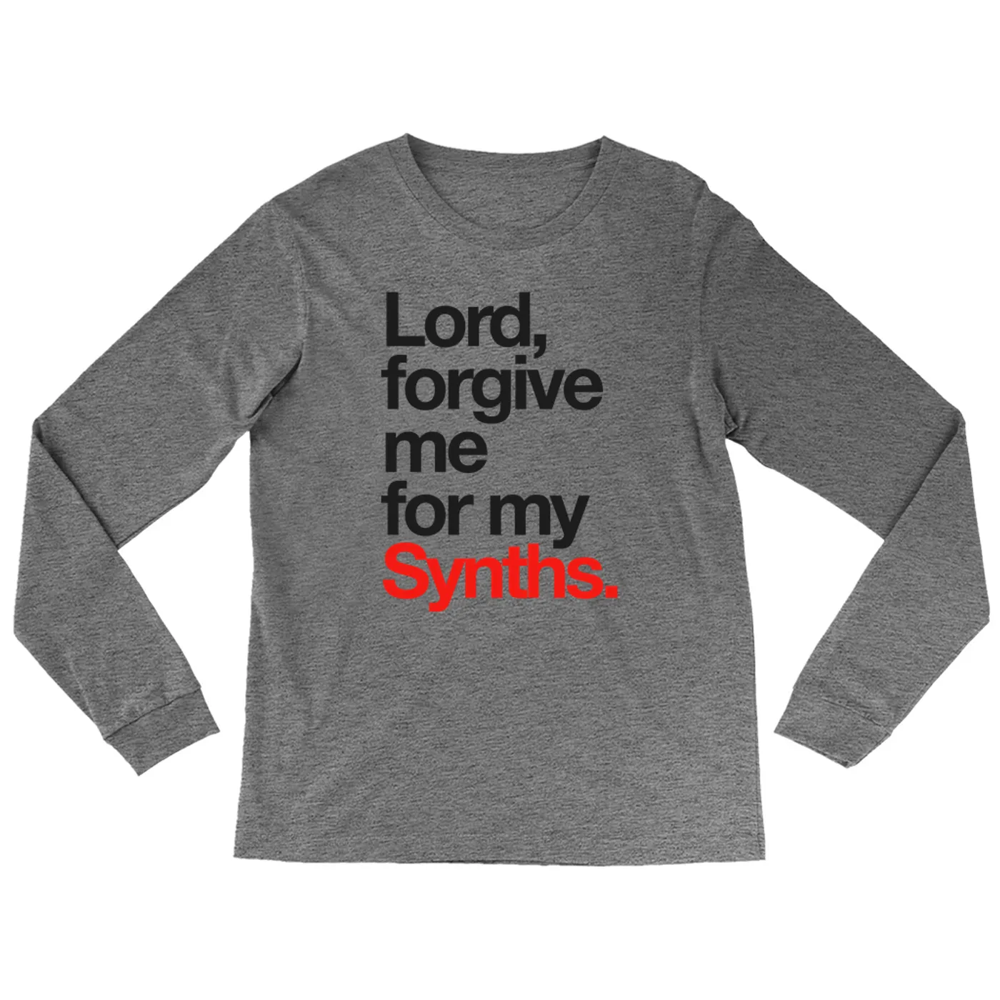 Merchbar Music Life Heather Long Sleeve Shirt | Forgive Me For My Synths Merchbar Music Life Shirt