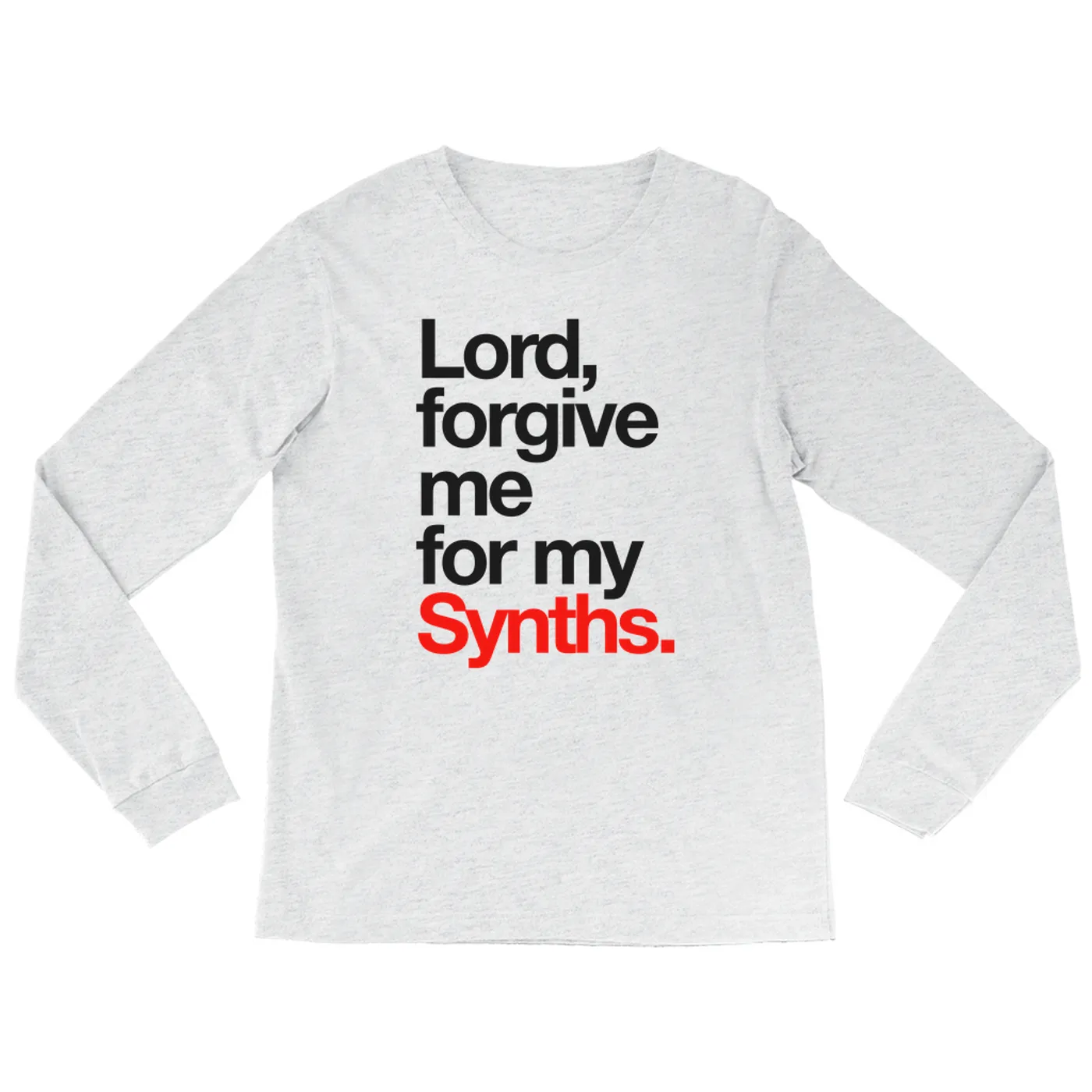 Merchbar Music Life Heather Long Sleeve Shirt | Forgive Me For My Synths Merchbar Music Life Shirt