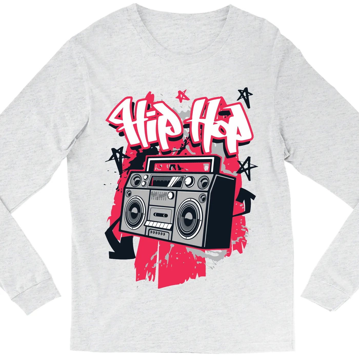Merchbar Music Life Heather Long Sleeve Shirt | Hip Hop Life Merchbar Music Life Shirt