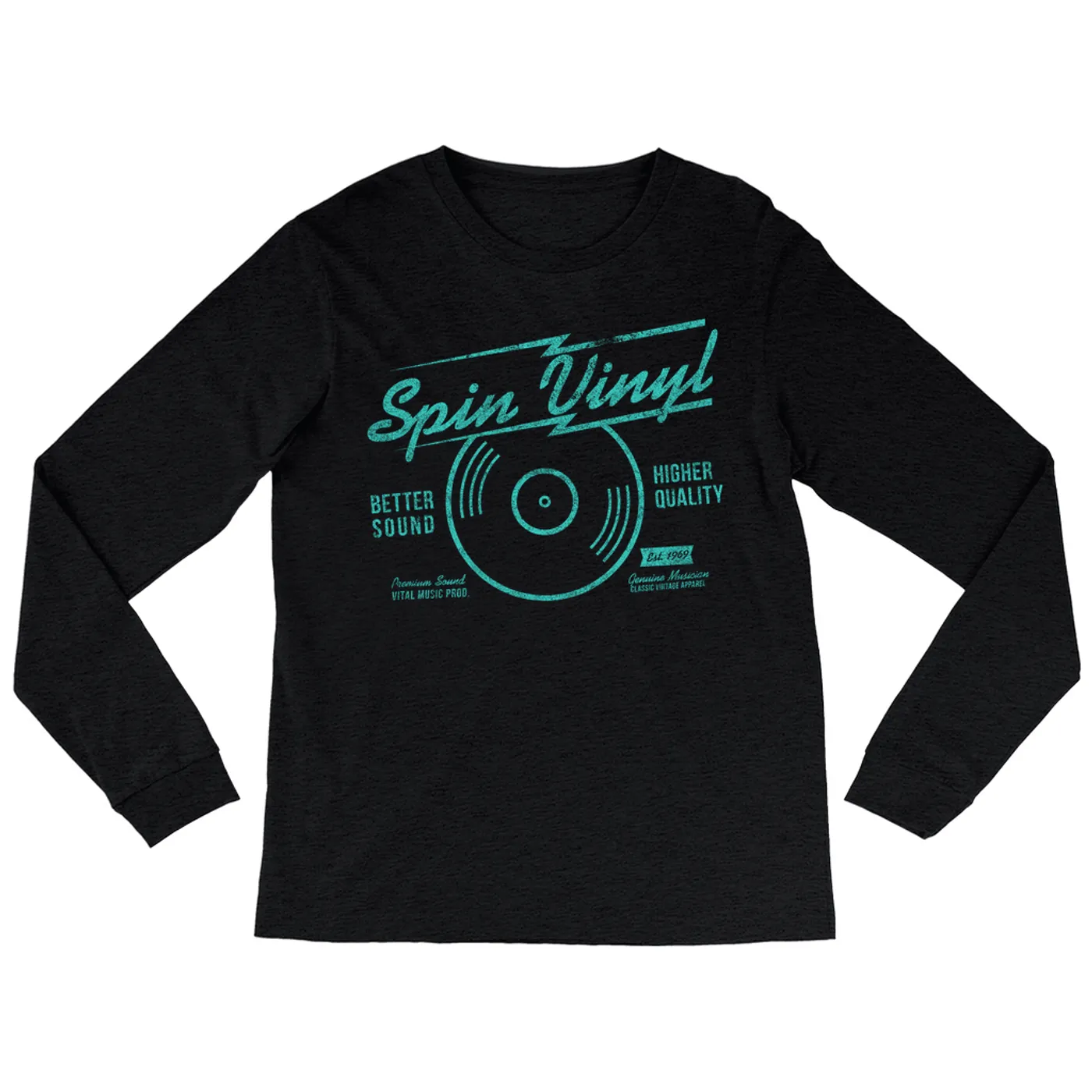 Merchbar Music Life Heather Long Sleeve Shirt | Spin Vinyl Merchbar Music Life Shirt