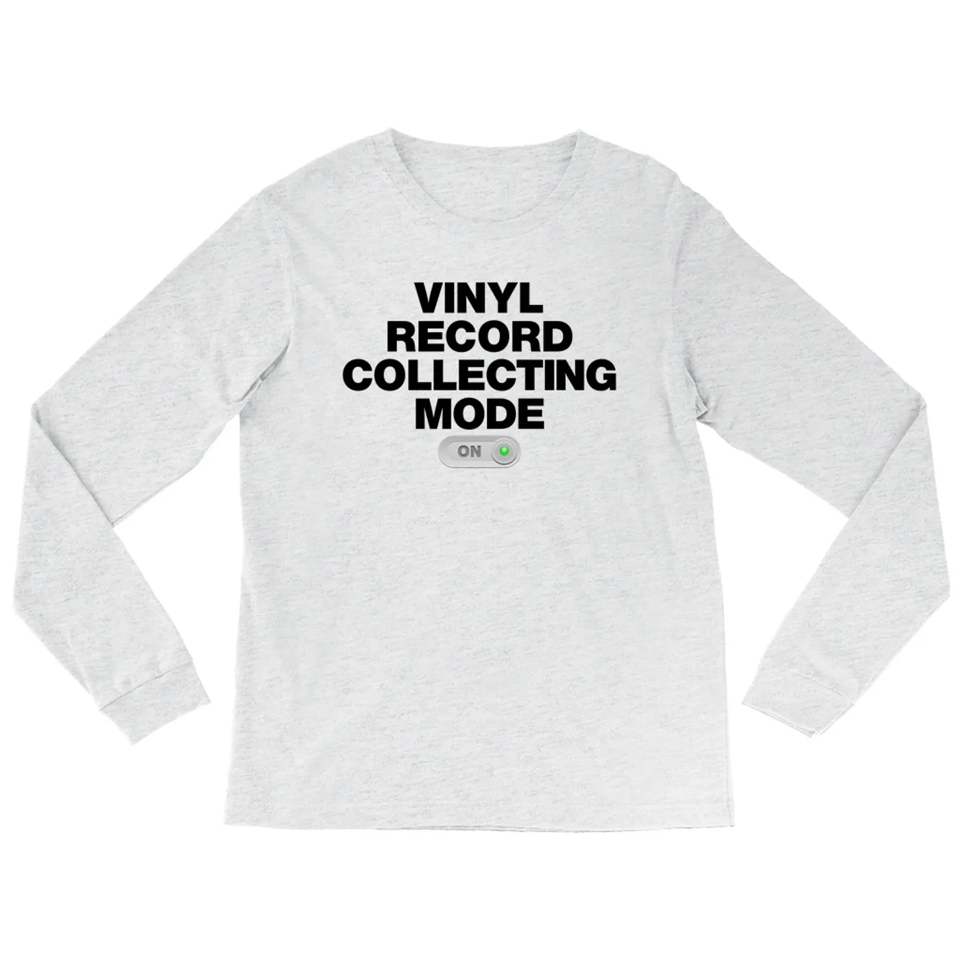 Merchbar Music Life Heather Long Sleeve Shirt | Vinyl Record Collecting Mode On Merchbar Music Life Shirt