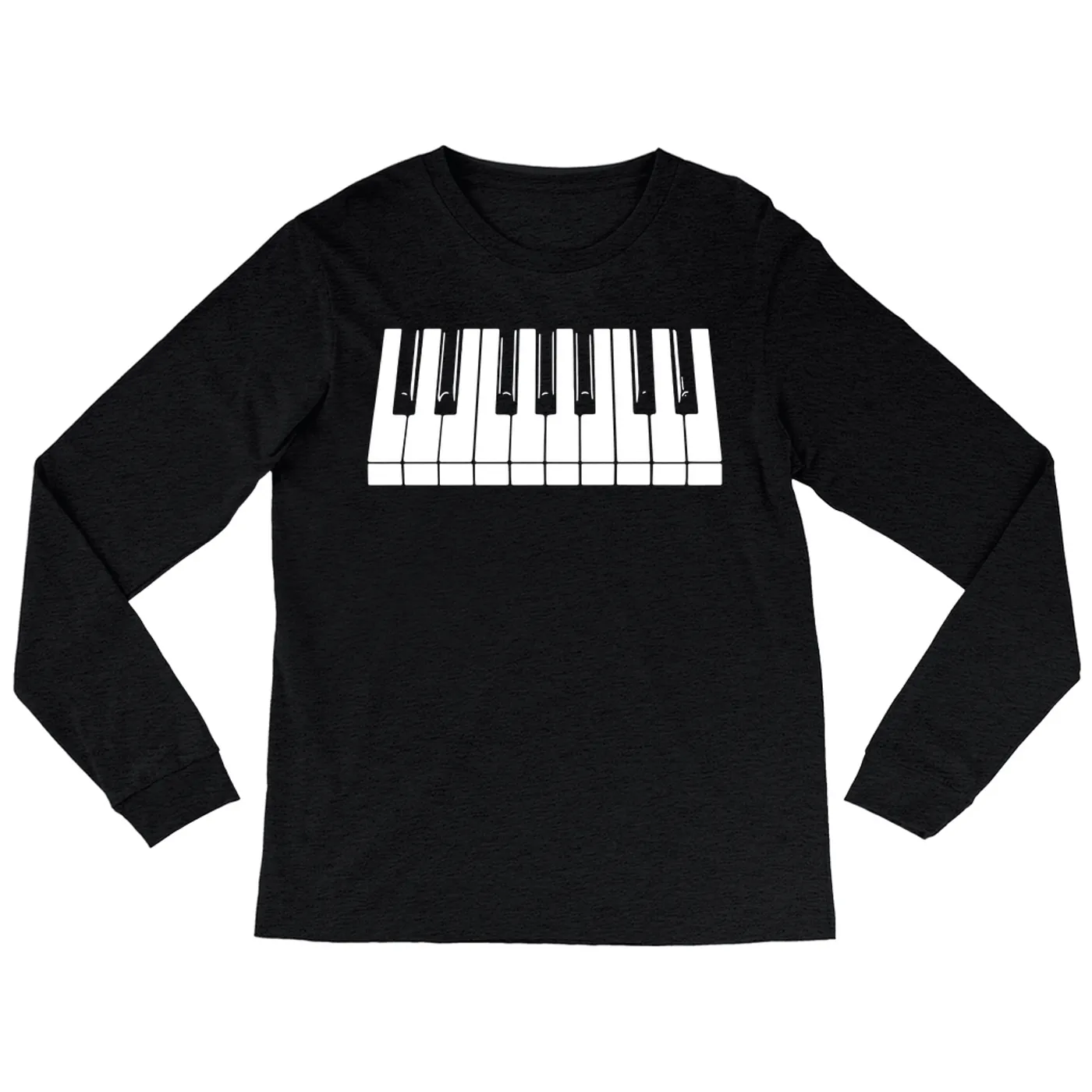 Merchbar Music Life Heather Long Sleeve Shirt | Piano Keys Merchbar Music Life Shirt