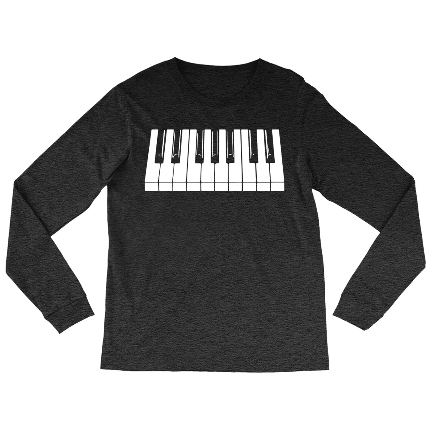 Merchbar Music Life Heather Long Sleeve Shirt | Piano Keys Merchbar Music Life Shirt
