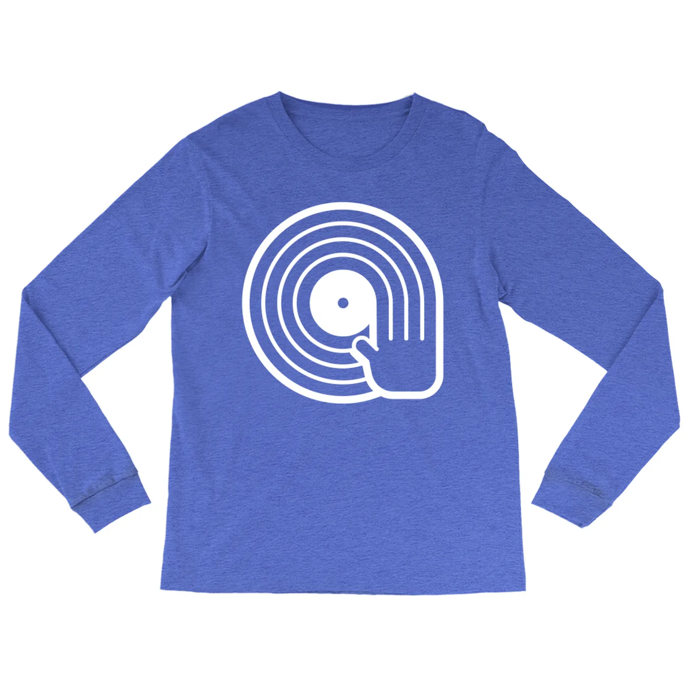 Merchbar Music Life Heather Long Sleeve Shirt | DJ Spinning Vinyl Merchbar Music Life Shirt