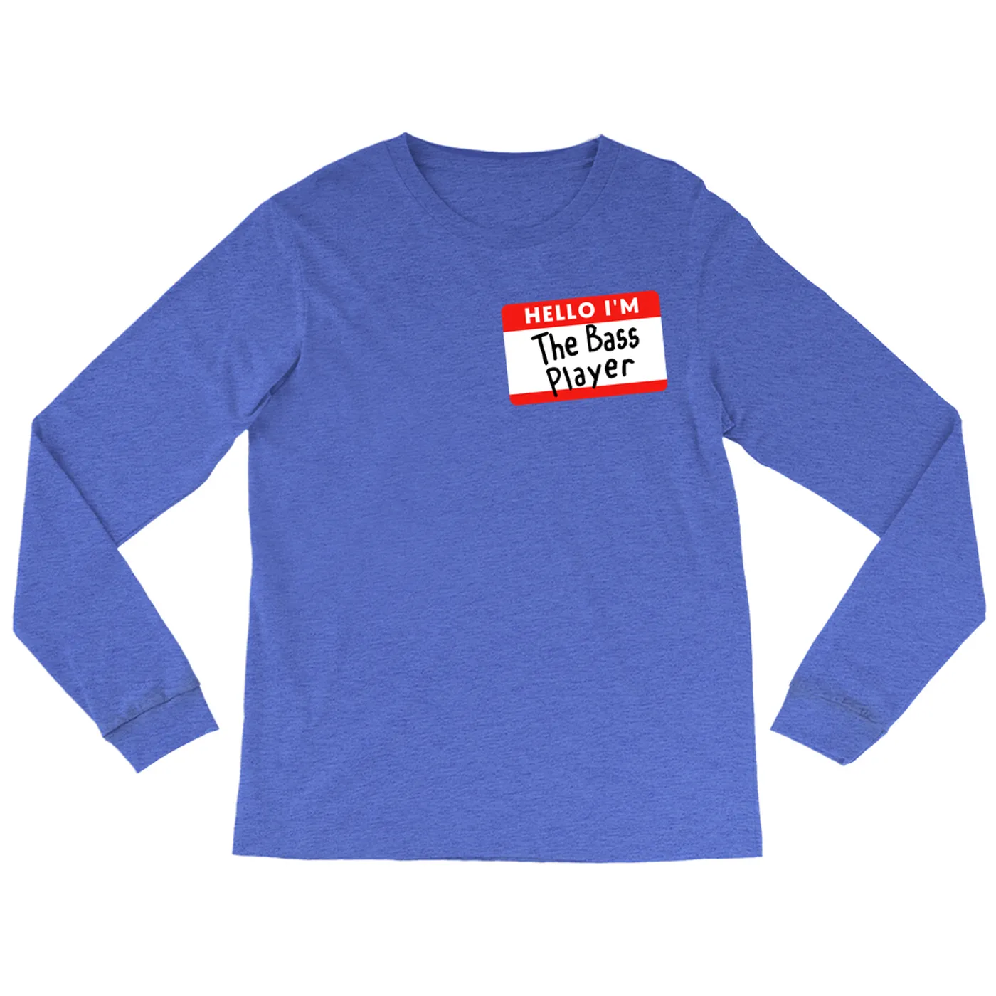 Merchbar Music Life Heather Long Sleeve Shirt | Hello I'm The Bass Player Merchbar Music Life Shirt
