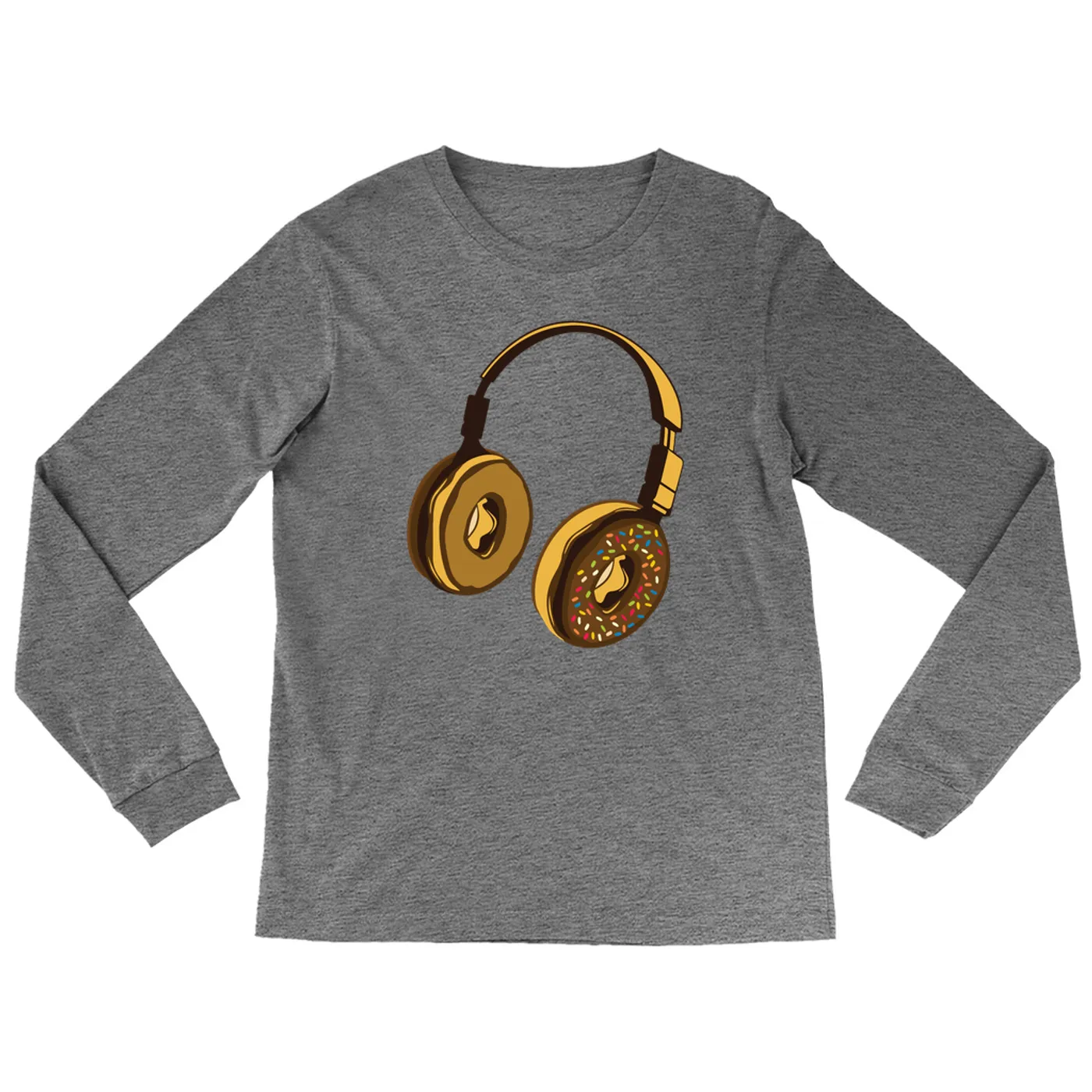 Merchbar Music Life Heather Long Sleeve Shirt | Delicious Donut Beats Merchbar Music Life Shirt