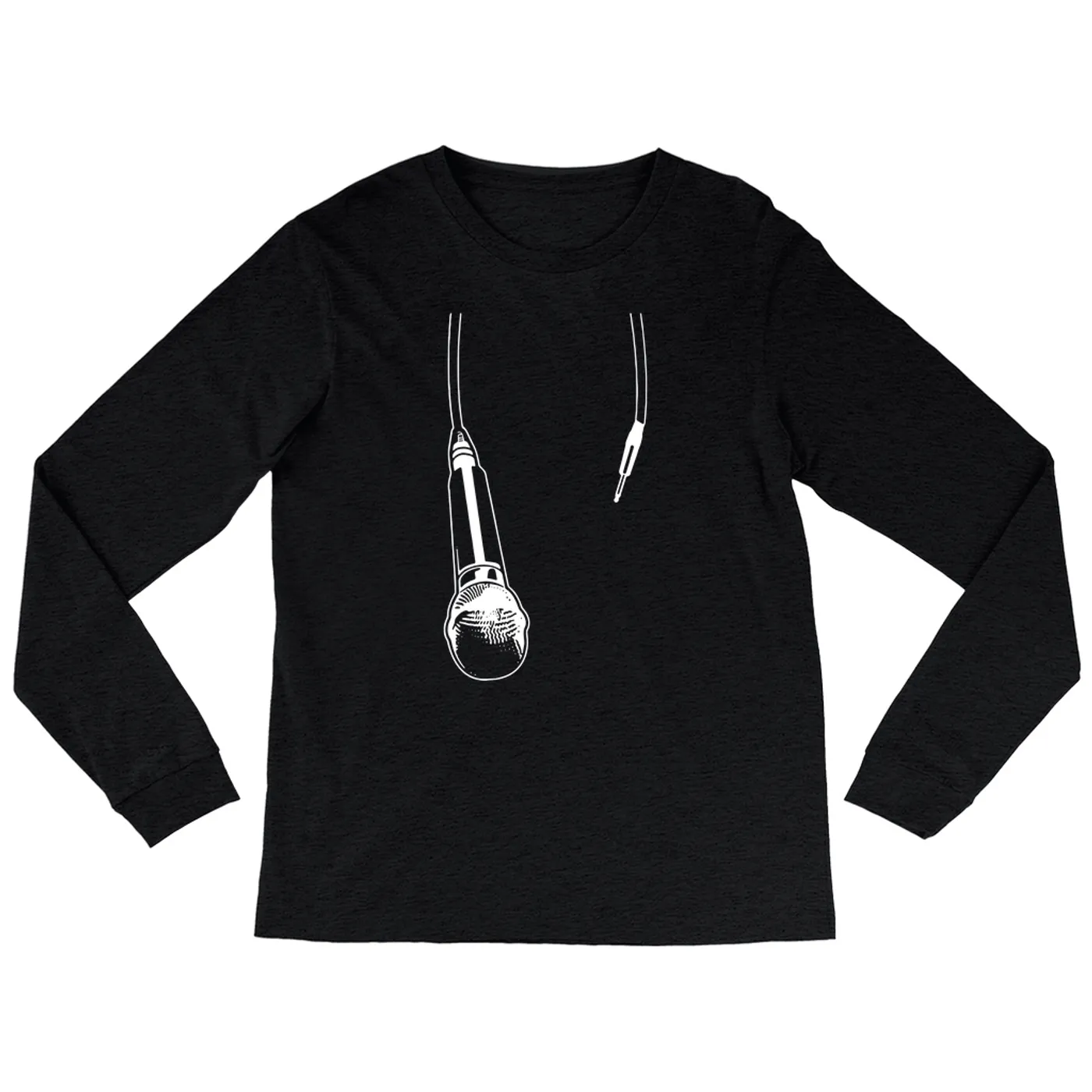 Merchbar Music Life Heather Long Sleeve Shirt | Let The Mic Hang Merchbar Music Life Shirt