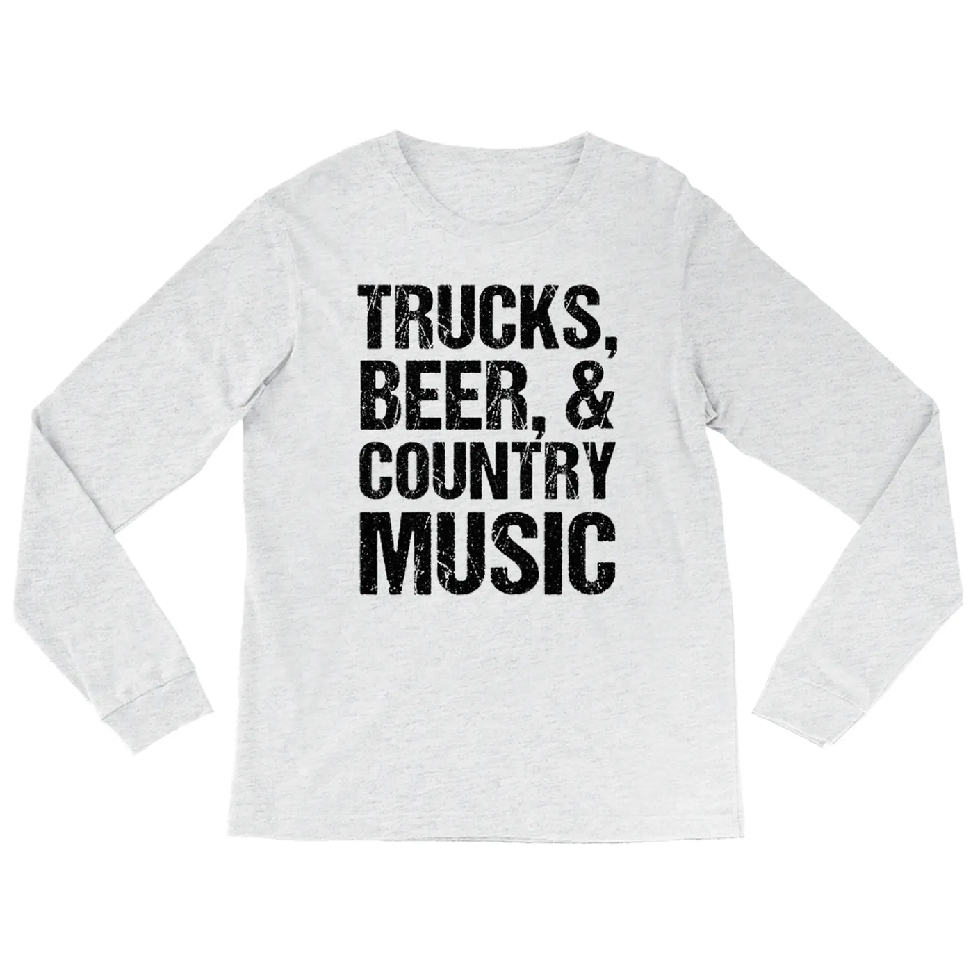 Merchbar Music Life Heather Long Sleeve Shirt | Trucks, Beer, Country Music Merchbar Music Life Shirt