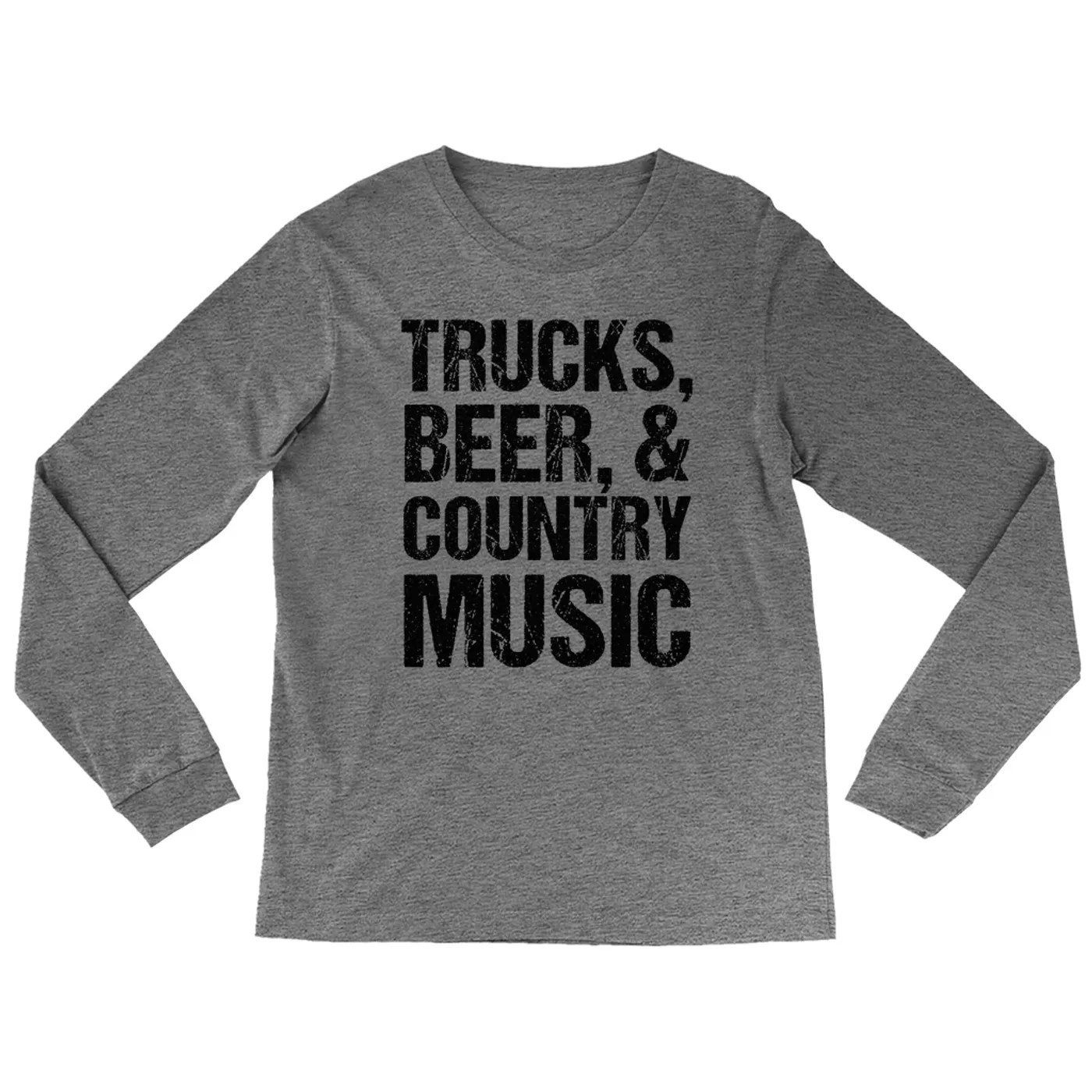 Merchbar Music Life Heather Long Sleeve Shirt | Trucks, Beer, Country Music Merchbar Music Life Shirt