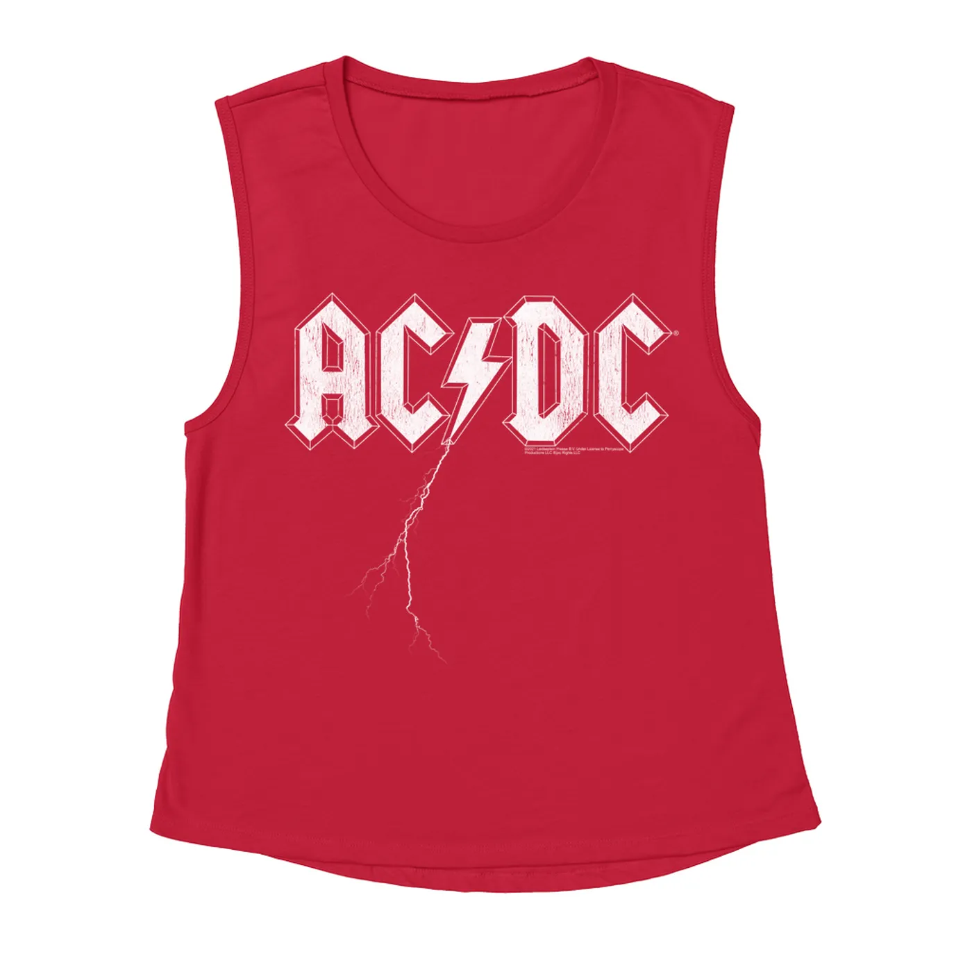 ACDC Ladies' Muscle Tank Top | AC/DC Lightning Strike Logo ACDC Shirt (Merchbar Exclusive)