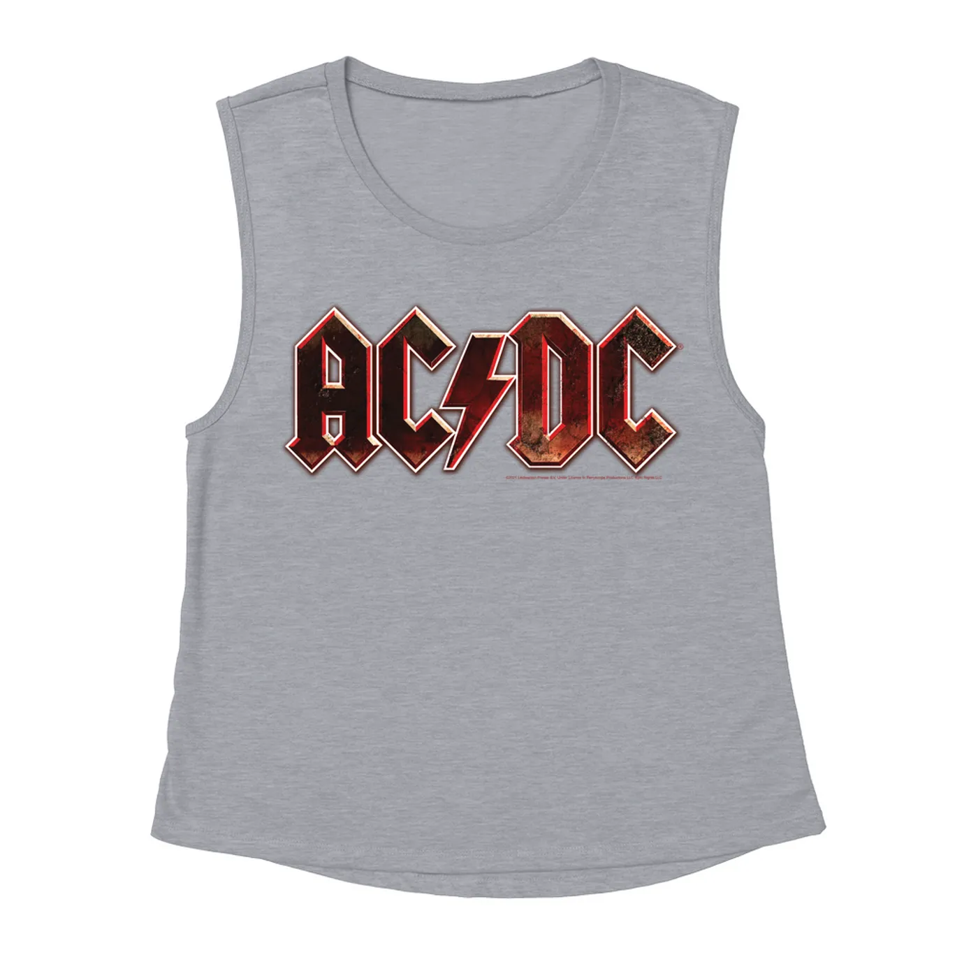 AC/DC Ladies' Muscle Tank Top | Live At River Plate Metallic Logo ACDC Shirt