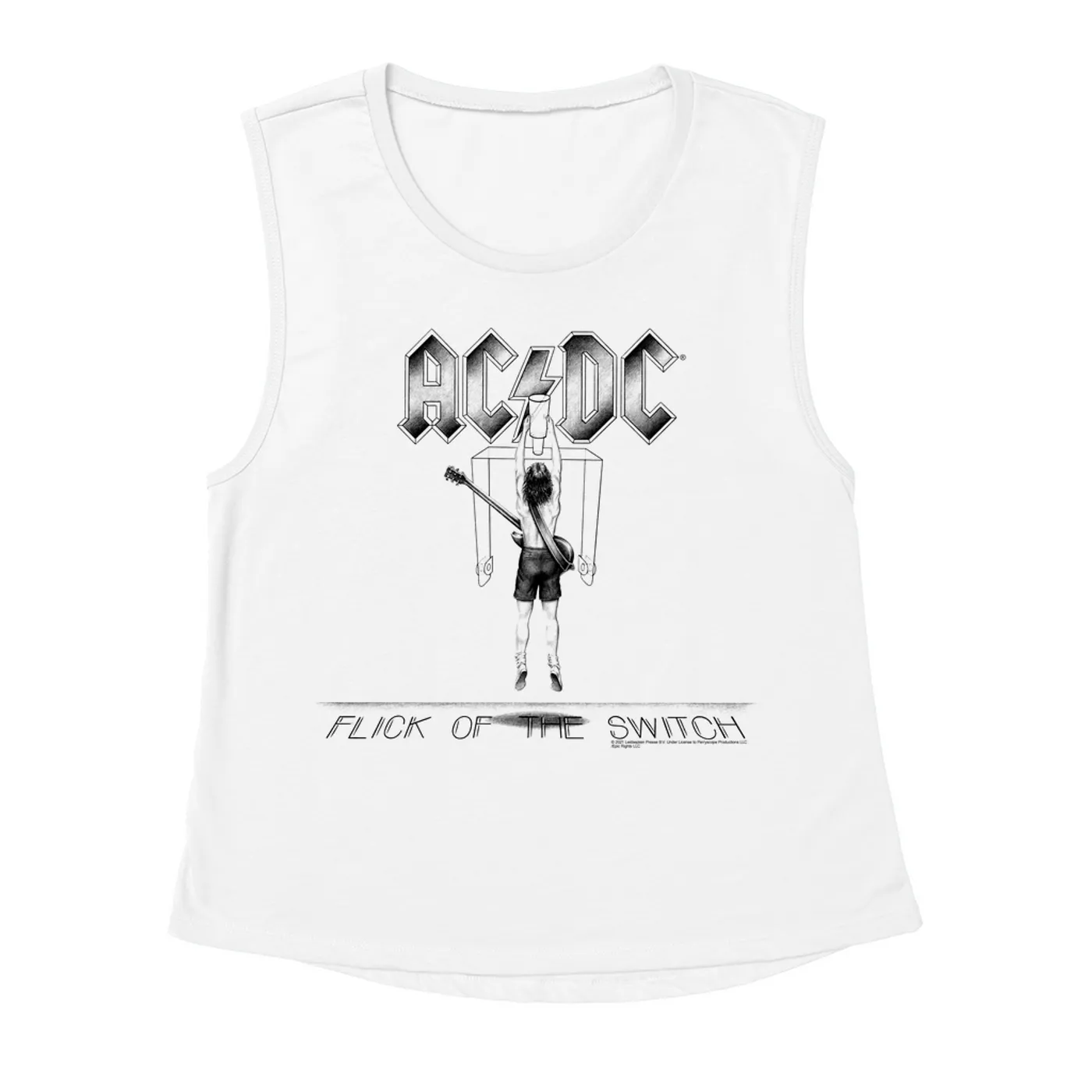 AC/DC Ladies' Muscle Tank Top | Flick Of The Switch Album Sketch ACDC Shirt