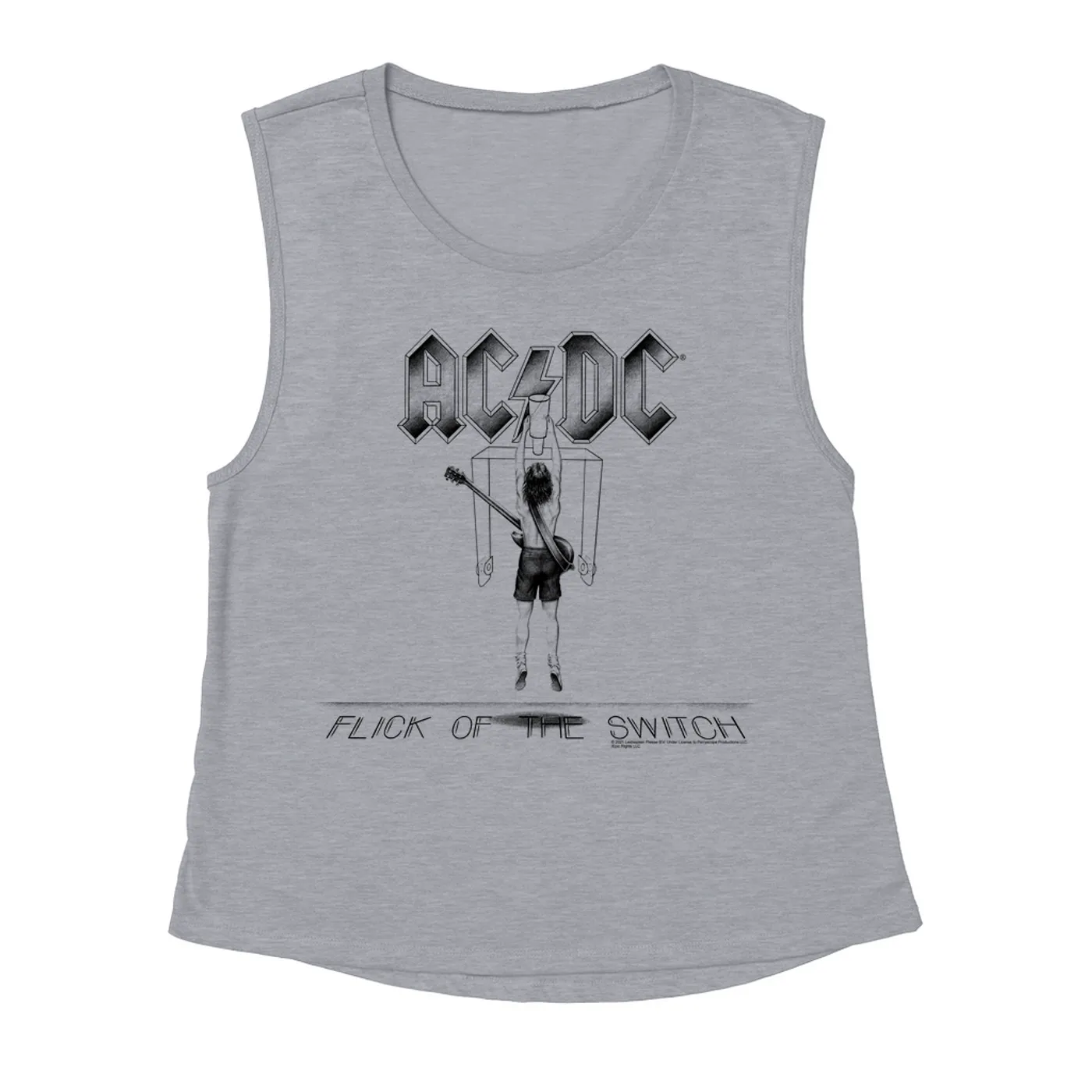 AC/DC Ladies' Muscle Tank Top | Flick Of The Switch Album Sketch ACDC Shirt