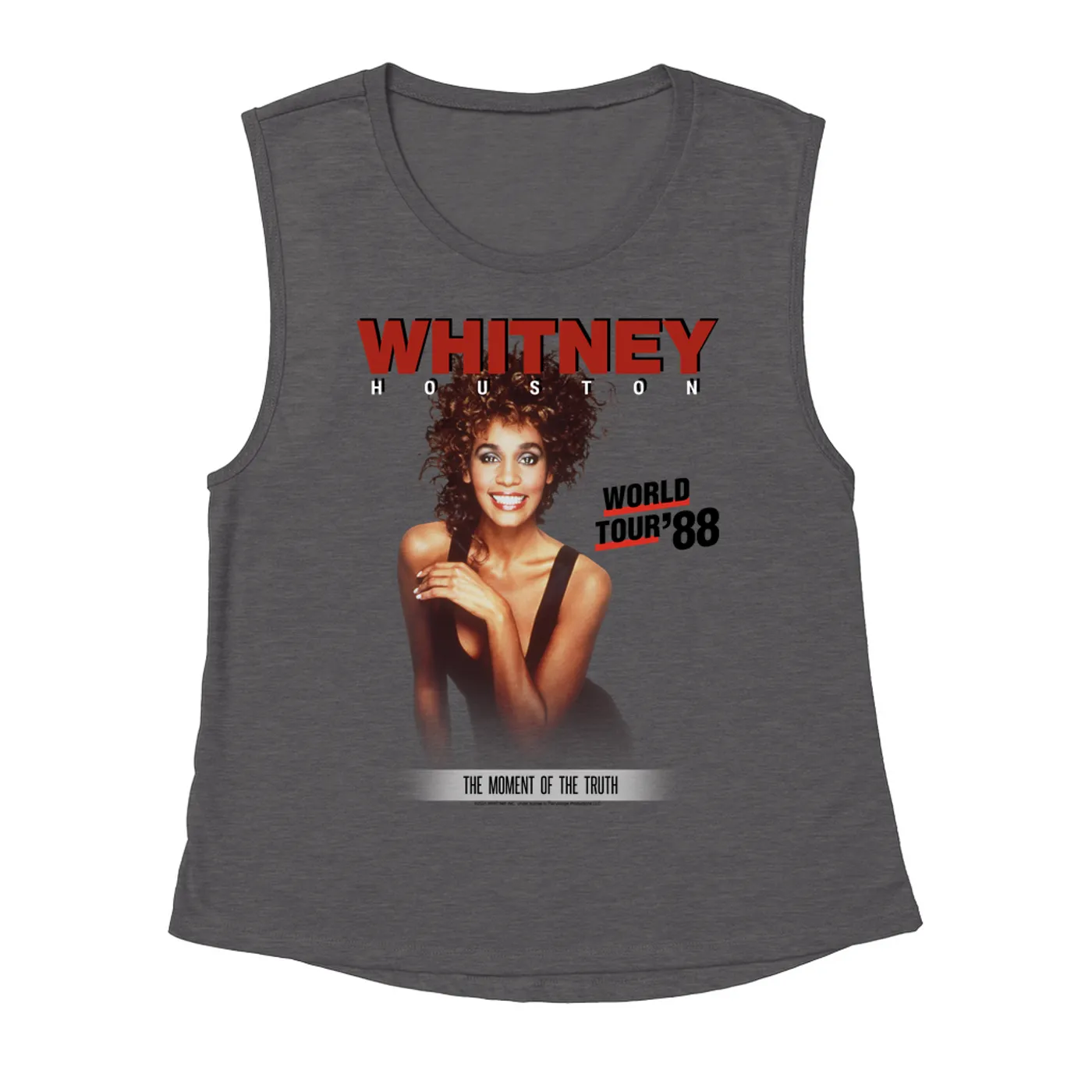 Whitney Houston Ladies' Muscle Tank Top | 1988 World Tour Poster Image Whitney Houston Shirt (Merchbar Exclusive)