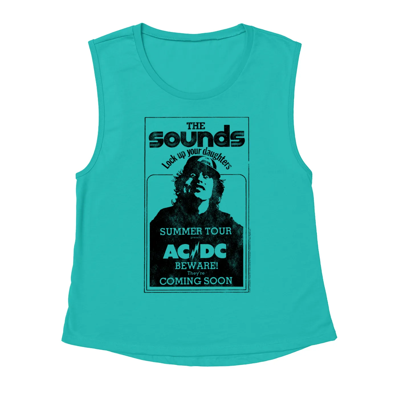 AC/DC Ladies' Muscle Tank Top | The Sounds Summer Concert Tour ACDC Shirt