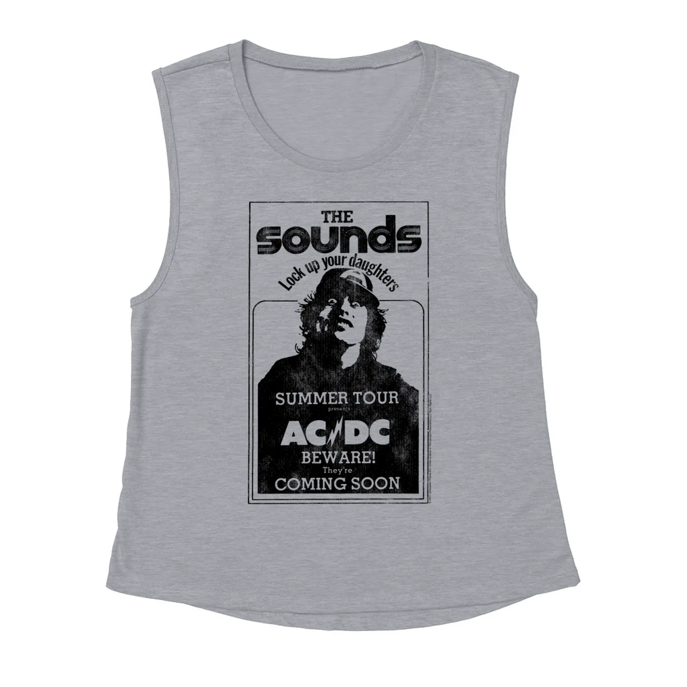 AC/DC Ladies' Muscle Tank Top | The Sounds Summer Concert Tour ACDC Shirt