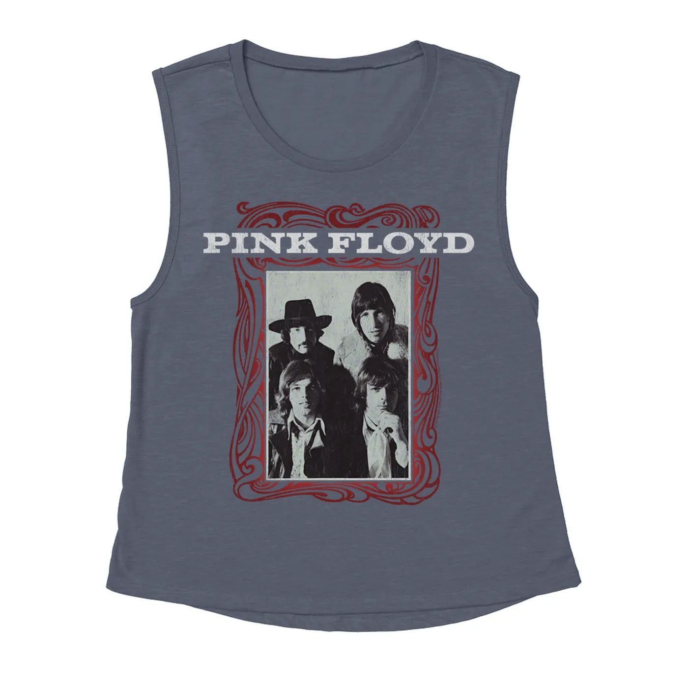 Pink Floyd Ladies' Muscle Tank Top | Point Me To The Sky Framed Album Art Distressed Pink Floyd Shirt (Merchbar Exclusive)