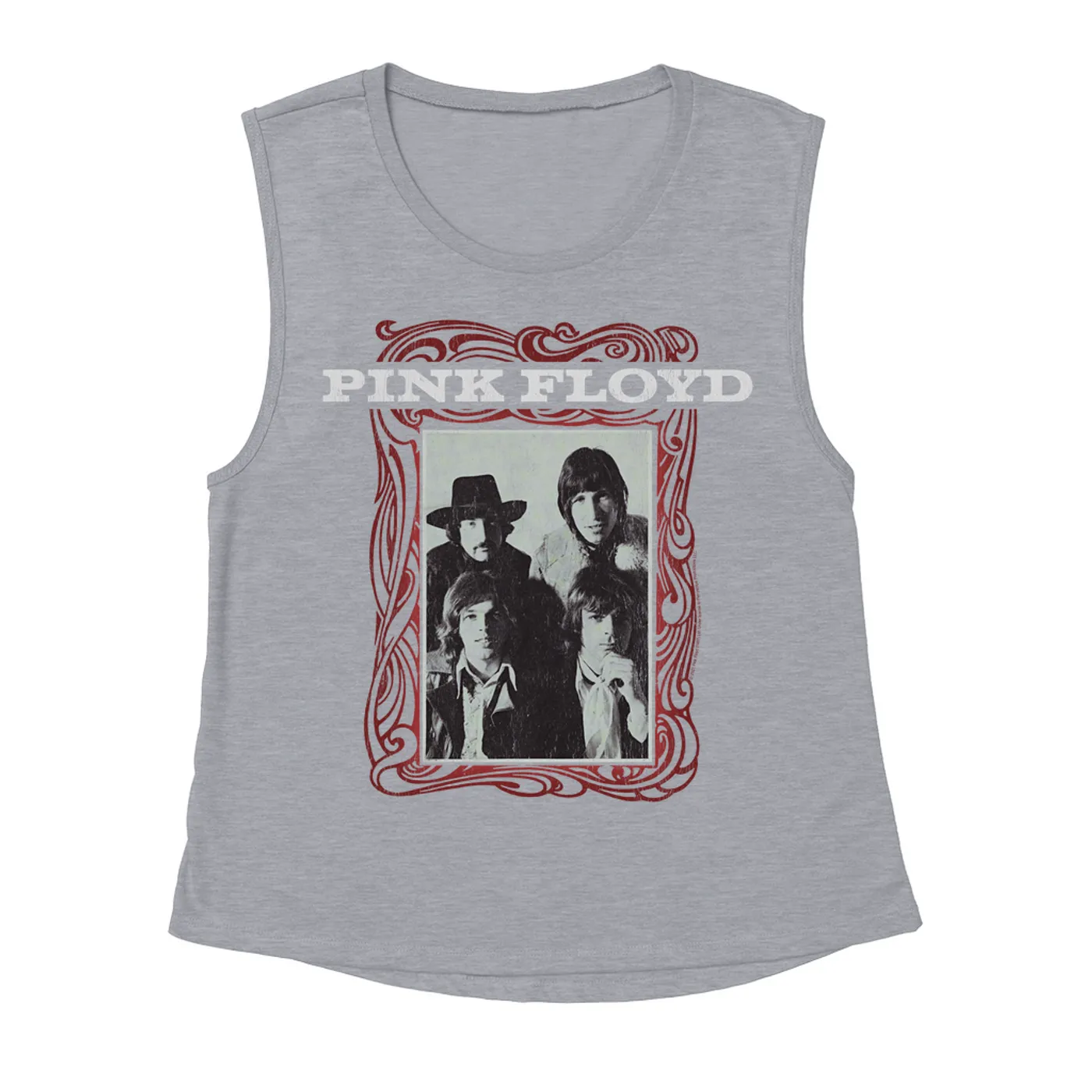 Pink Floyd Ladies' Muscle Tank Top | Point Me To The Sky Framed Album Art Distressed Pink Floyd Shirt (Merchbar Exclusive)