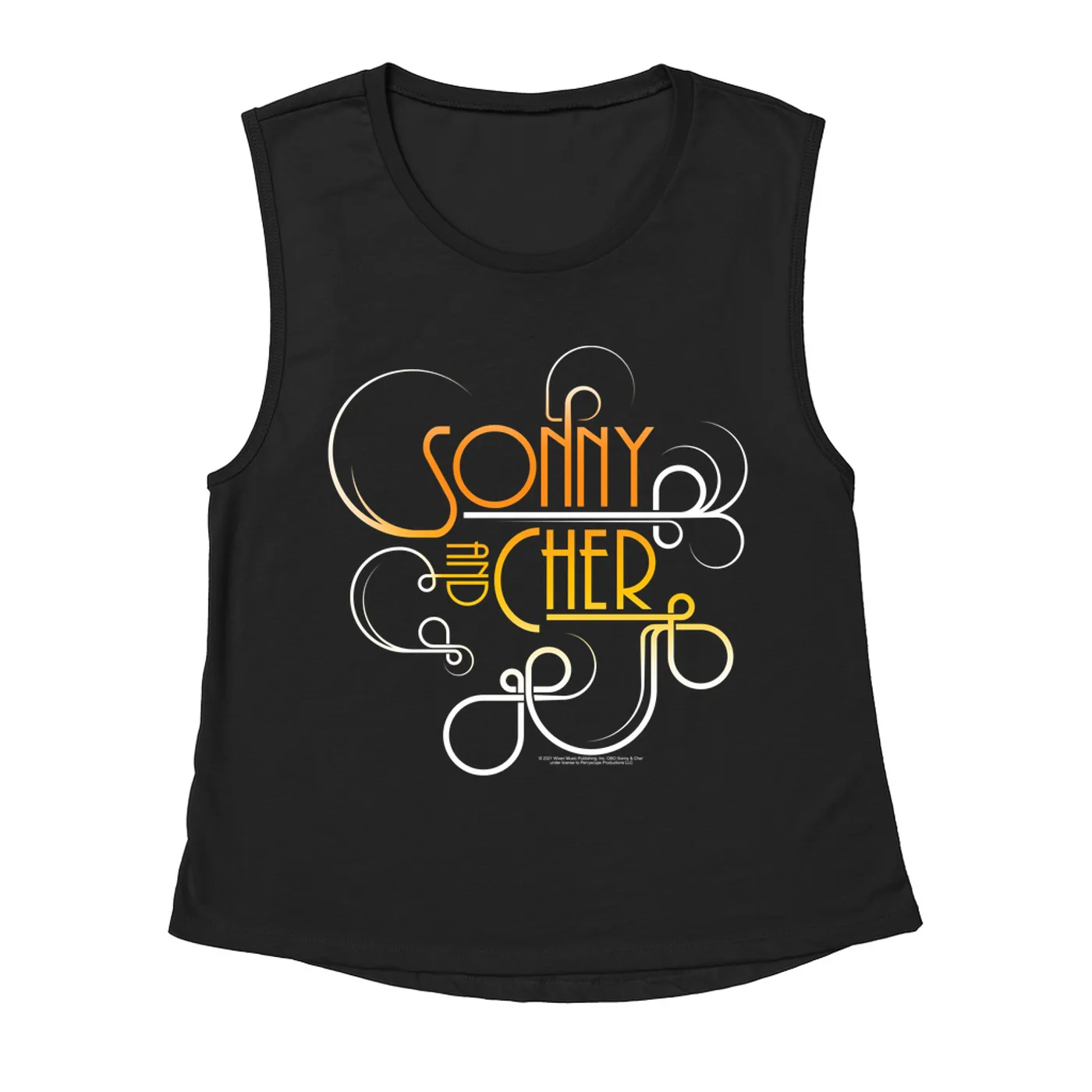 Sonny & Cher Ladies' Muscle Tank Top | Mod TV Retro Logo Sonny and Cher Shirt (Merchbar Exclusive)