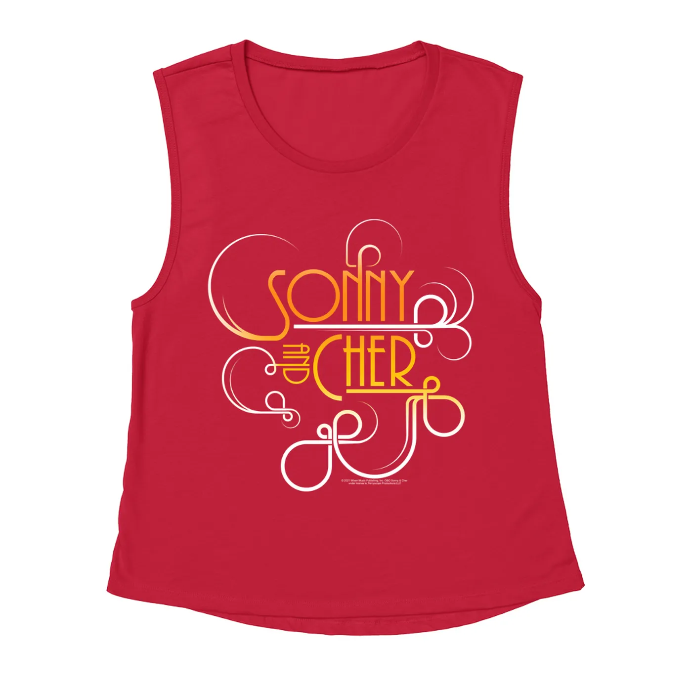 Sonny & Cher Ladies' Muscle Tank Top | Mod TV Retro Logo Sonny and Cher Shirt (Merchbar Exclusive)