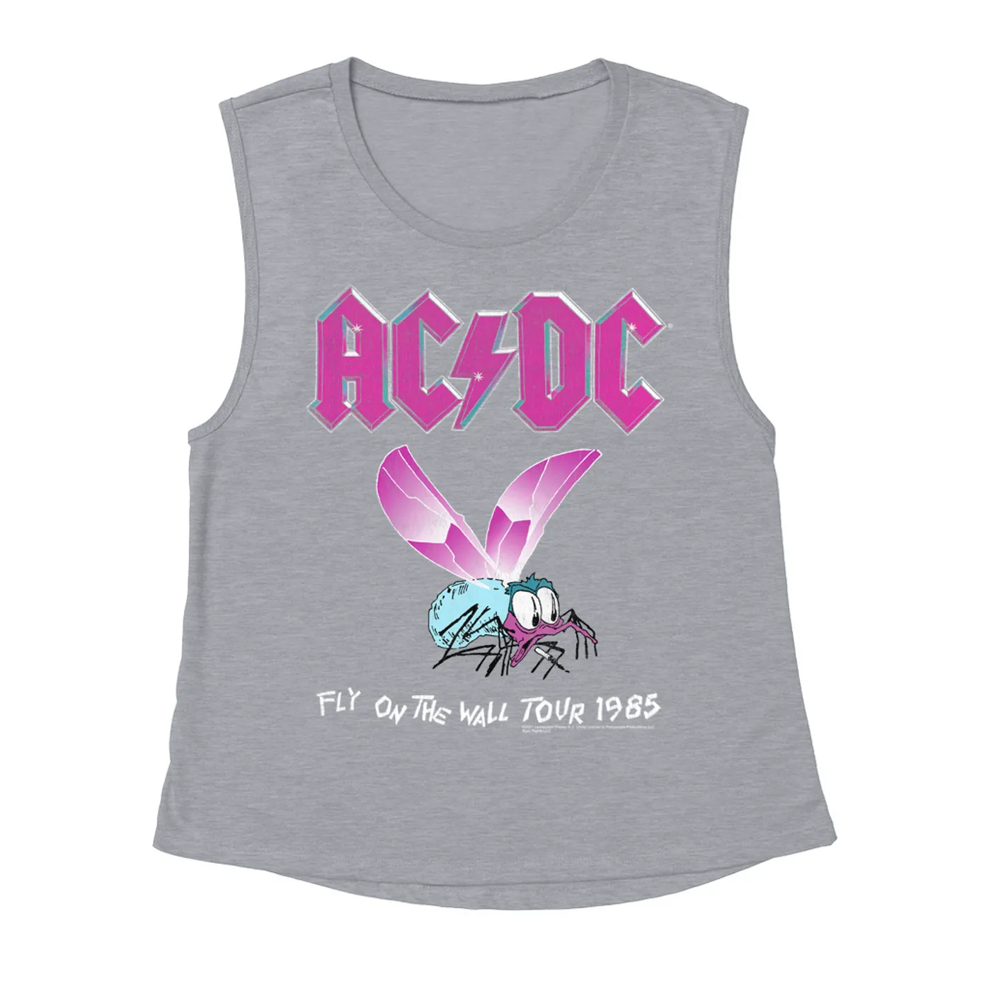 AC/DC Ladies' Muscle Tank Top | Fly On The Wall Tour 1985 ACDC Shirt