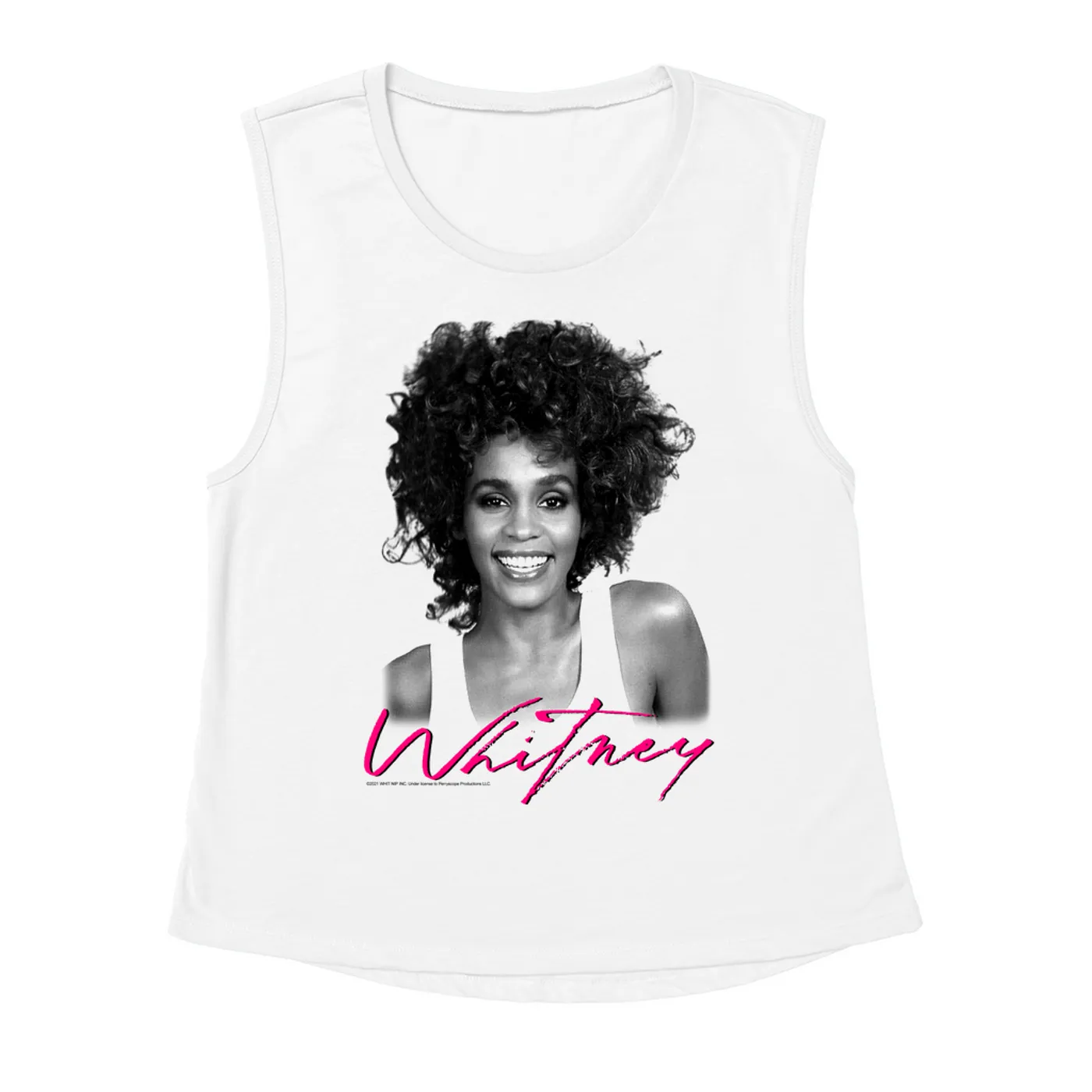 Whitney Houston Ladies' Muscle Tank Top | I Wanna Dance With Somebody Album Photo And Logo Whitney Houston Shirt