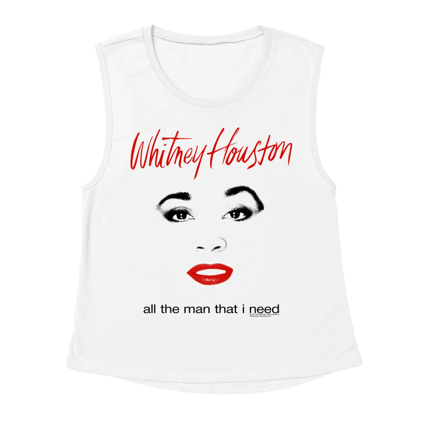 Whitney Houston Ladies' Muscle Tank Top | All The Man That I Need Album Cover Design Whitney Houston Shirt (Merchbar Exclusive)