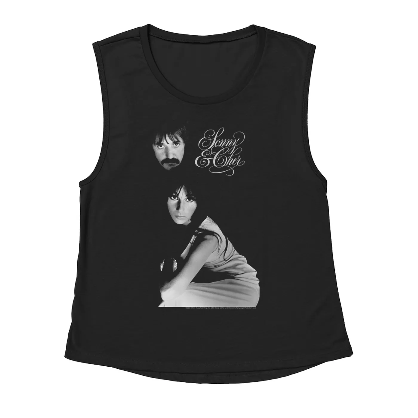 Sonny & Cher Ladies' Muscle Tank Top | The Two Of Us Photo And Logo Sonny and Cher Shirt (Merchbar Exclusive)
