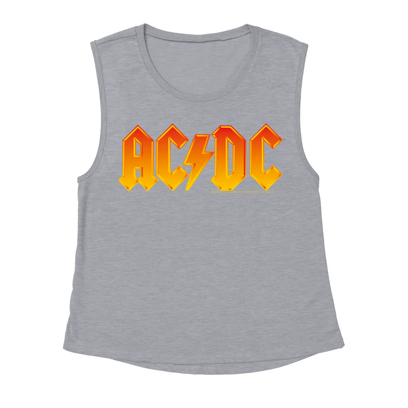 AC/DC Ladies' Muscle Tank Top | Orange Yellow Gradient Logo ACDC Shirt