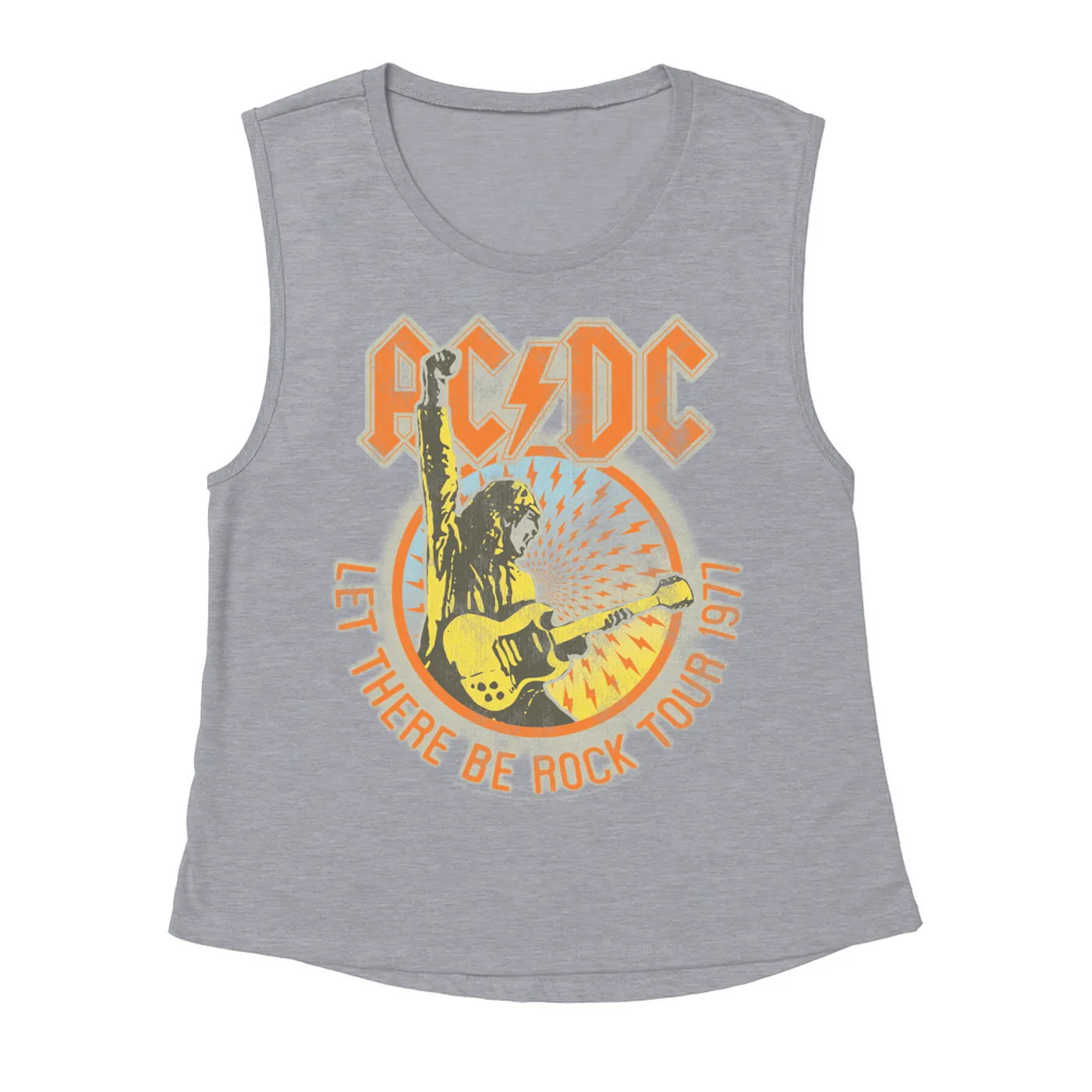 AC/DC Ladies' Muscle Tank Top | Let There Be Rock Tour 1977 ACDC Shirt