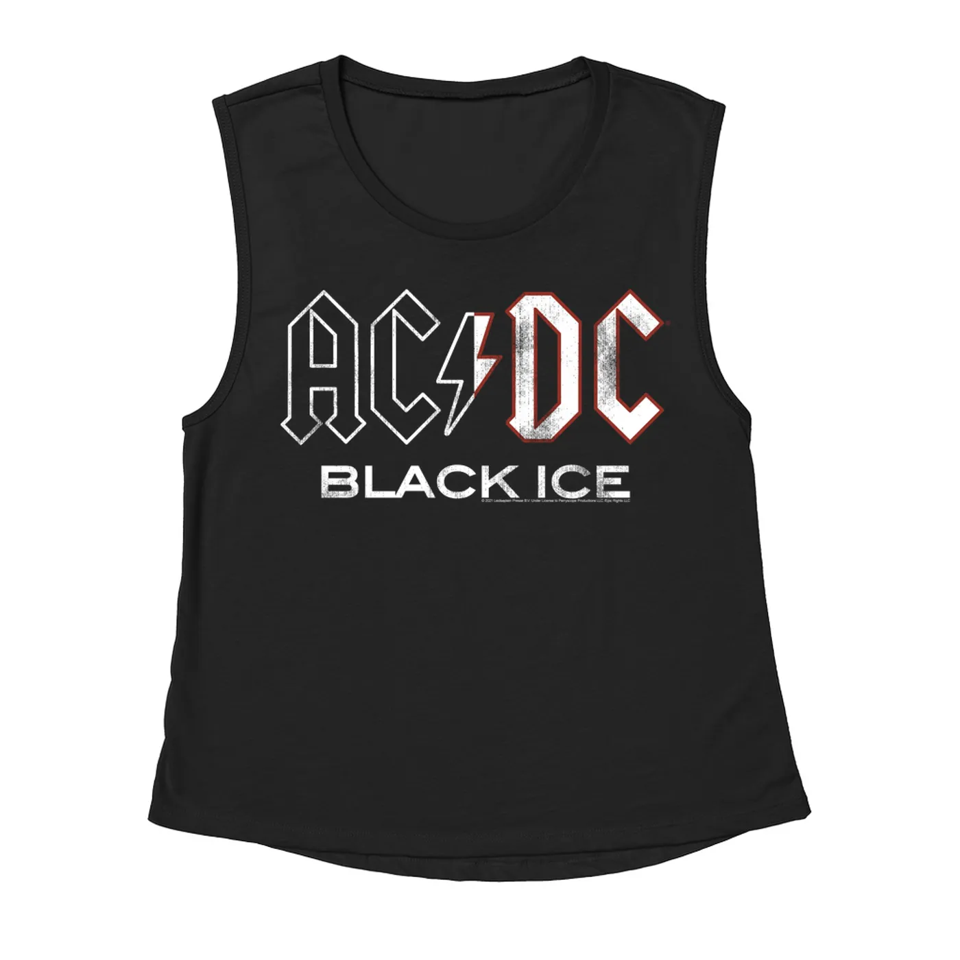 AC/DC Ladies' Muscle Tank Top | Black Ice Album Design ACDC Shirt (Merchbar Exclusive)