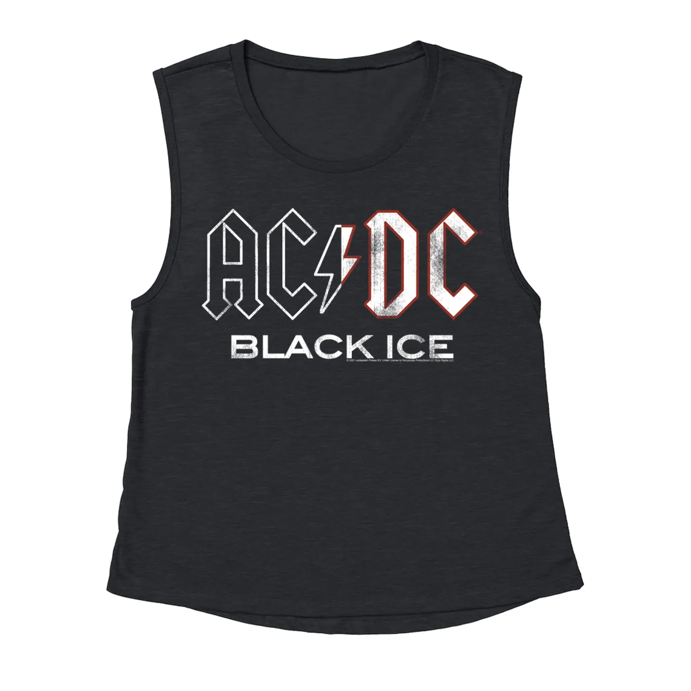 AC/DC Ladies' Muscle Tank Top | Black Ice Album Design ACDC Shirt (Merchbar Exclusive)