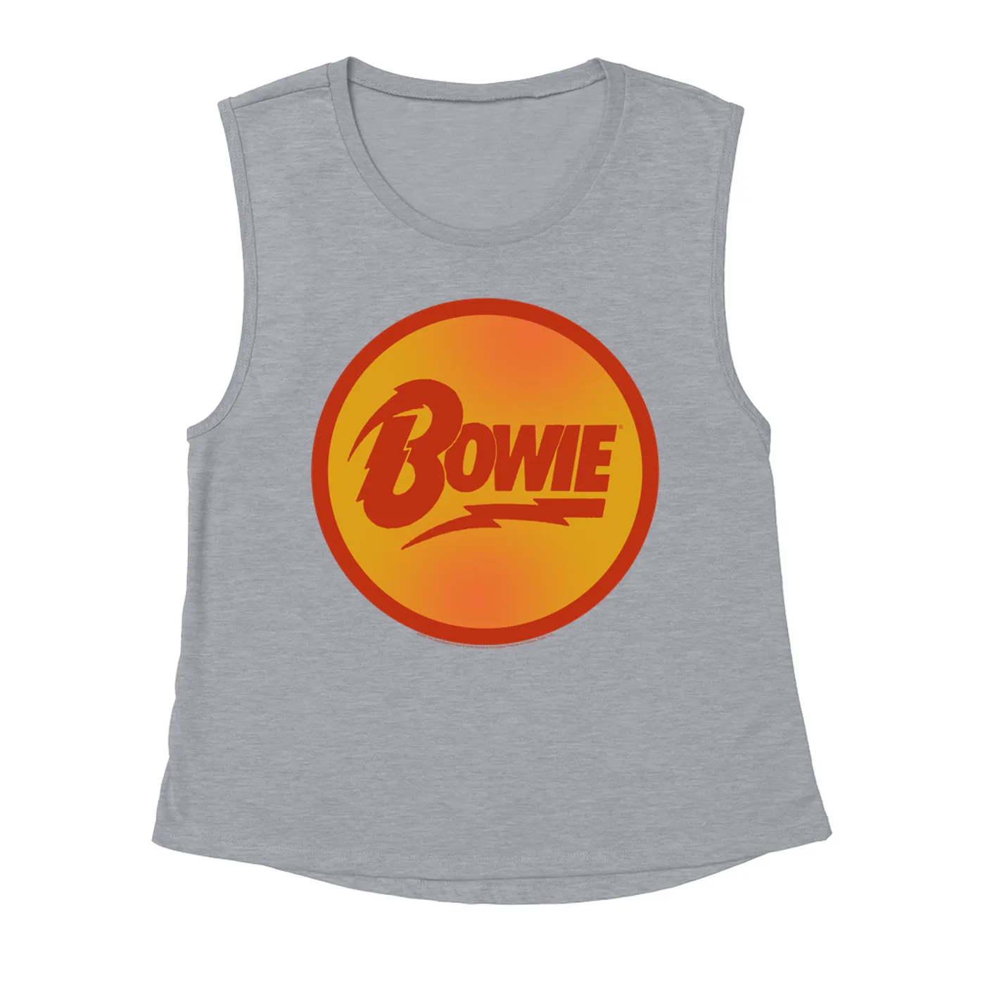 David Bowie Ladies' Muscle Tank Top | Bowie Orange And Red Circle Logo David Bowie Shirt