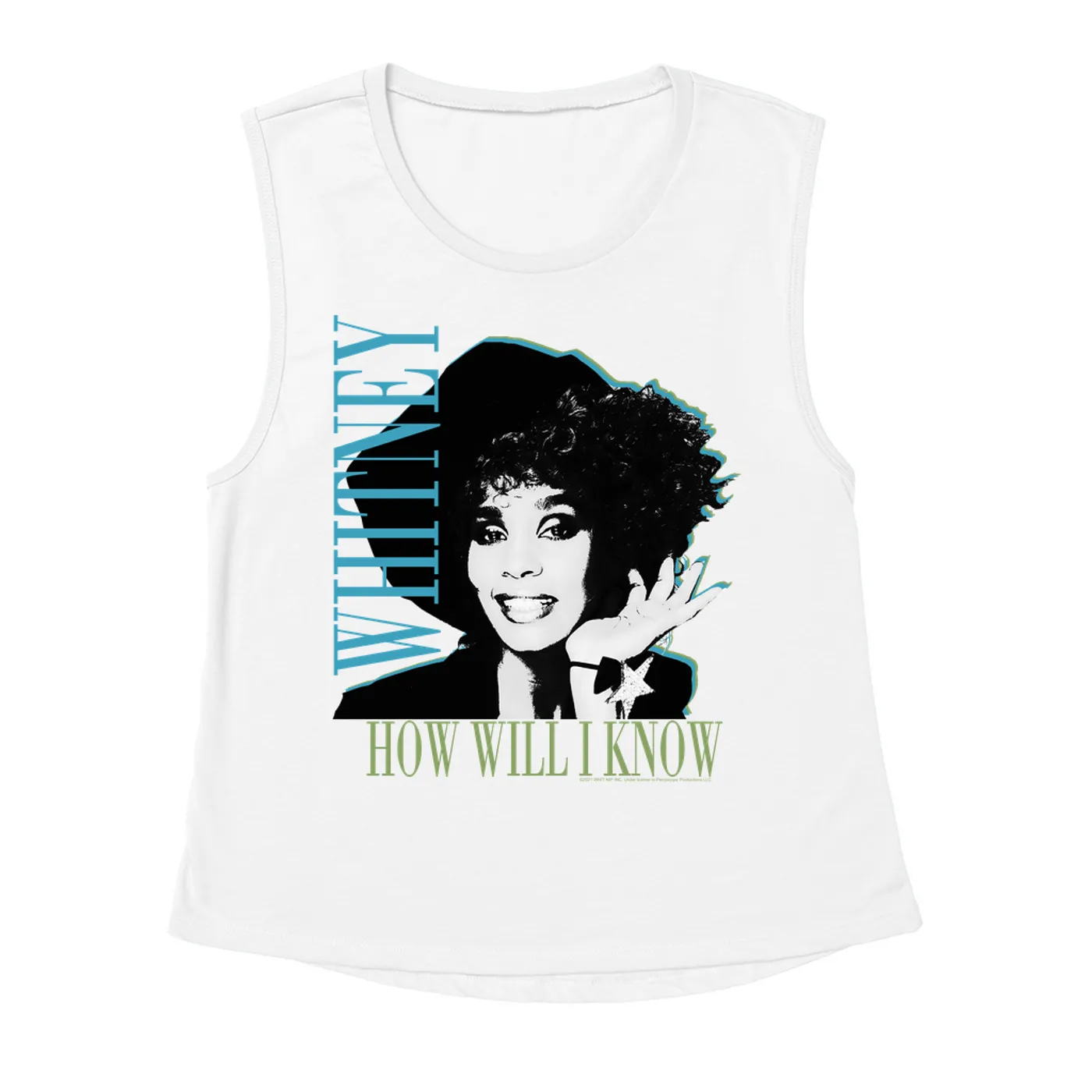 Whitney Houston Ladies' Muscle Tank Top | How Will I Know Negative Design Whitney Houston Shirt