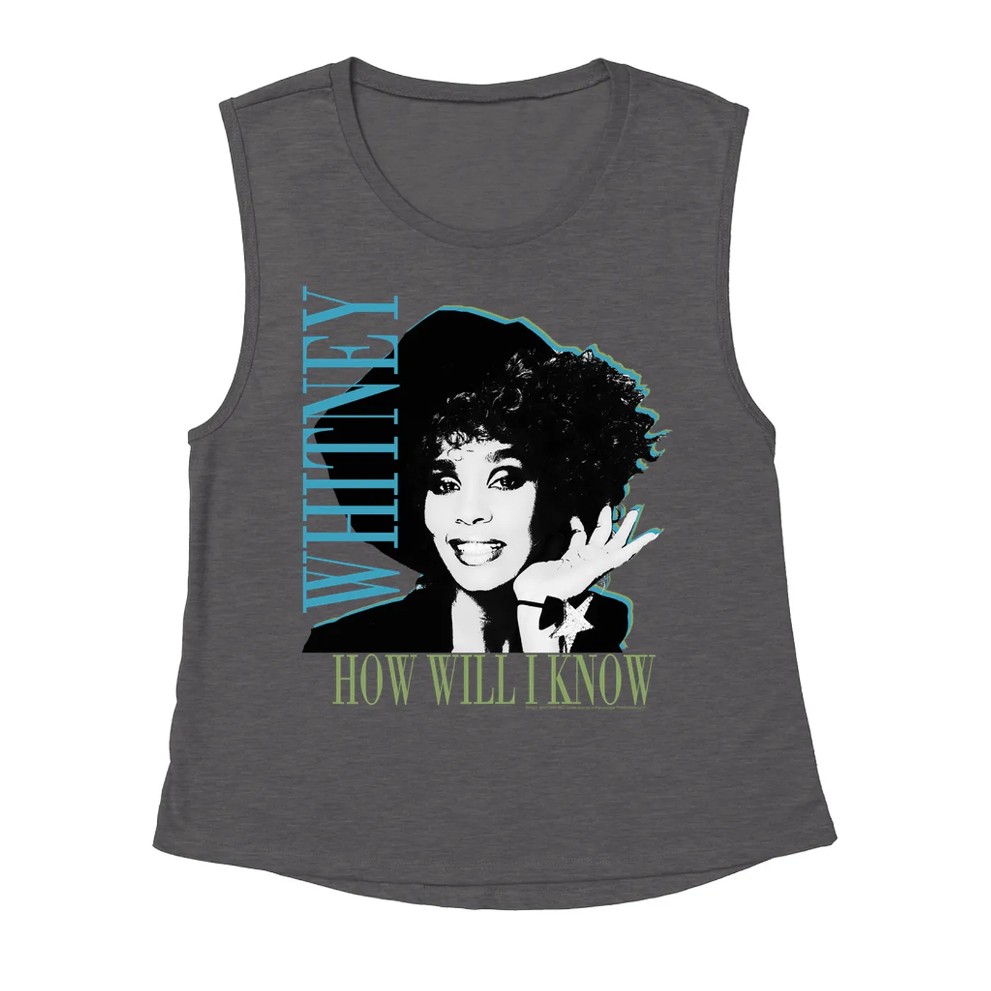 Whitney Houston Ladies' Muscle Tank Top | How Will I Know Negative Design Whitney Houston Shirt