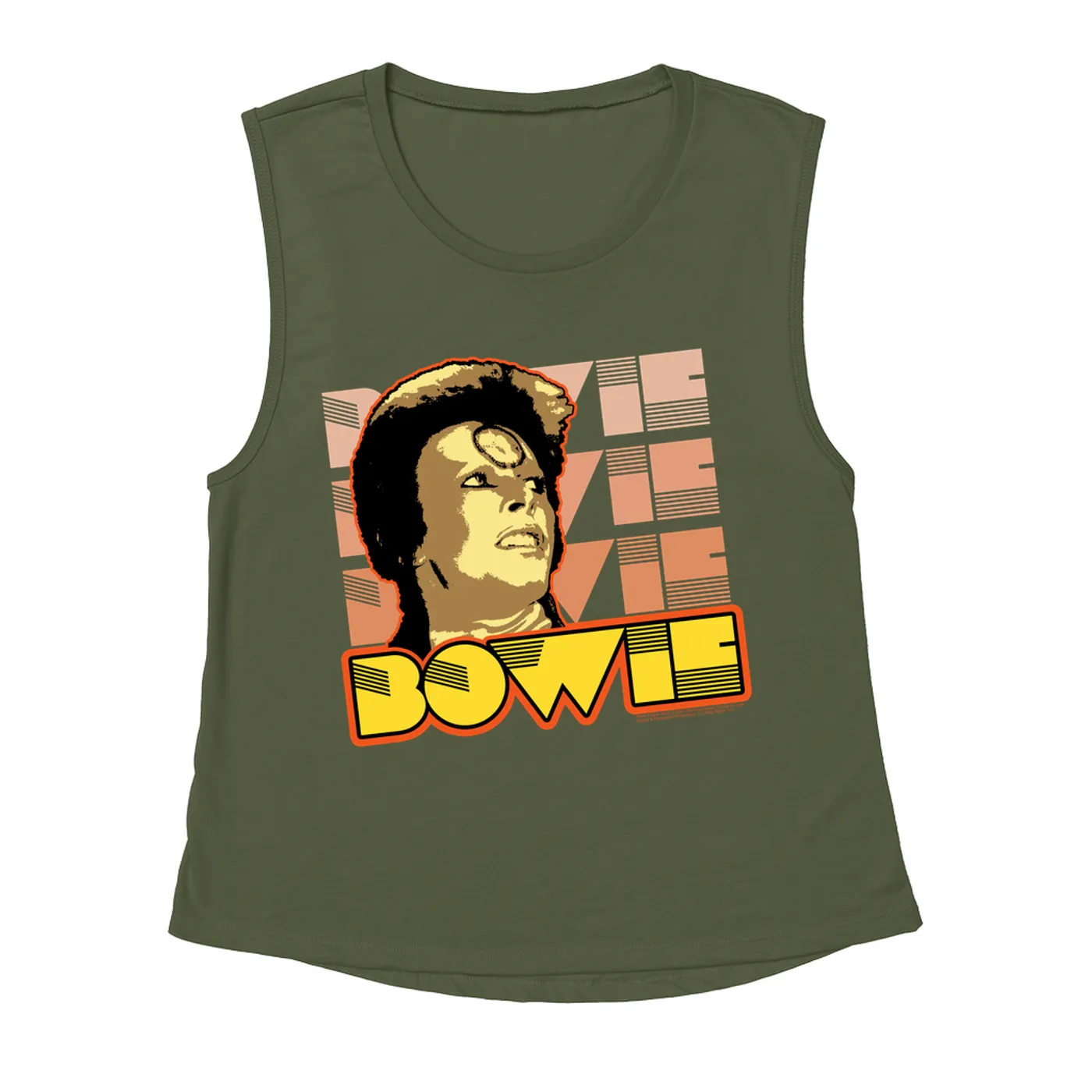 David Bowie Ladies' Muscle Tank Top | Ziggy Stardust Close Up Retro David Bowie Shirt (Merchbar Exclusive)