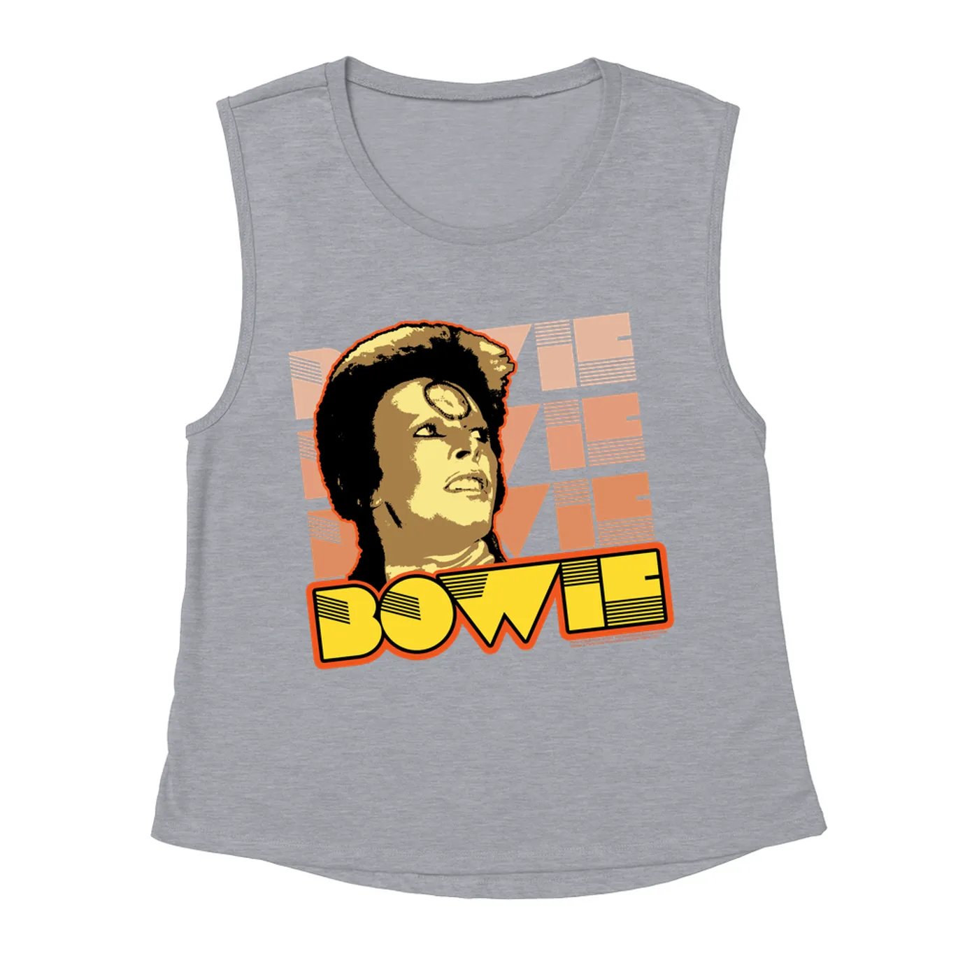 David Bowie Ladies' Muscle Tank Top | Ziggy Stardust Close Up Retro David Bowie Shirt (Merchbar Exclusive)
