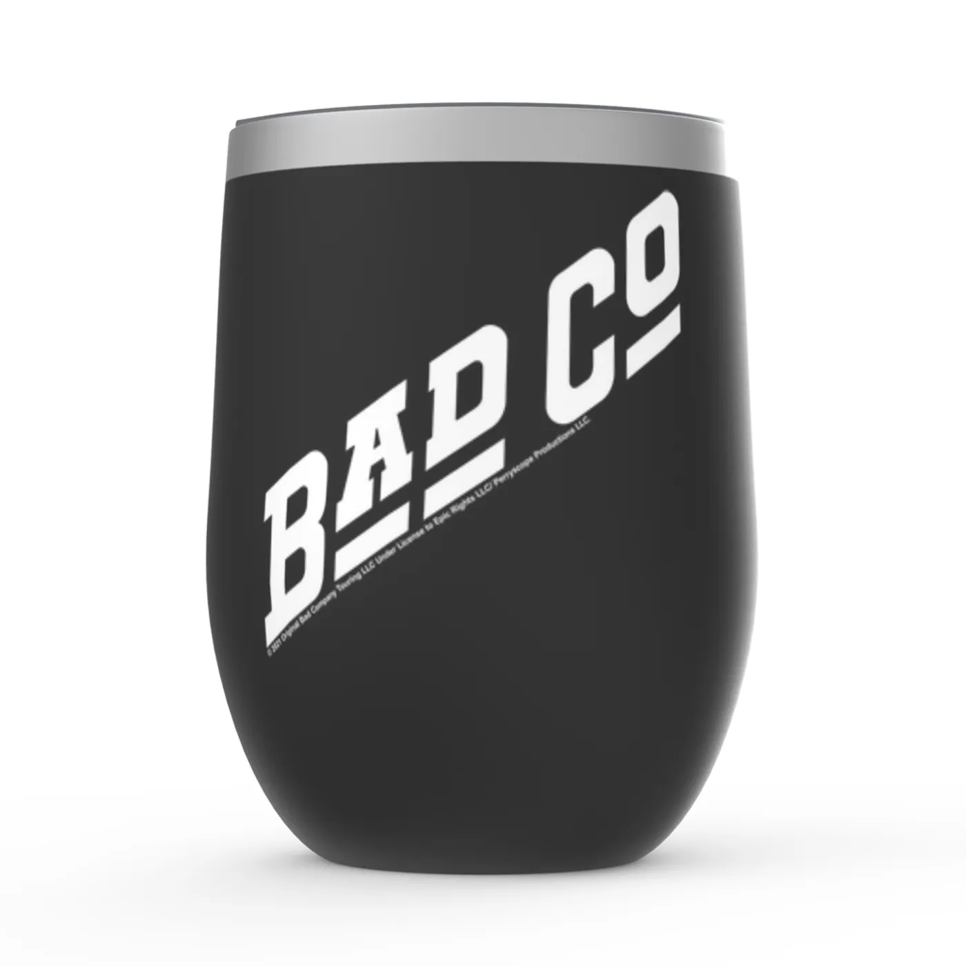 Bad Company Wine Tumbler | Classic Bad Company Logo White Bad Company Stemless Wine Tumbler (Merchbar Exclusive)