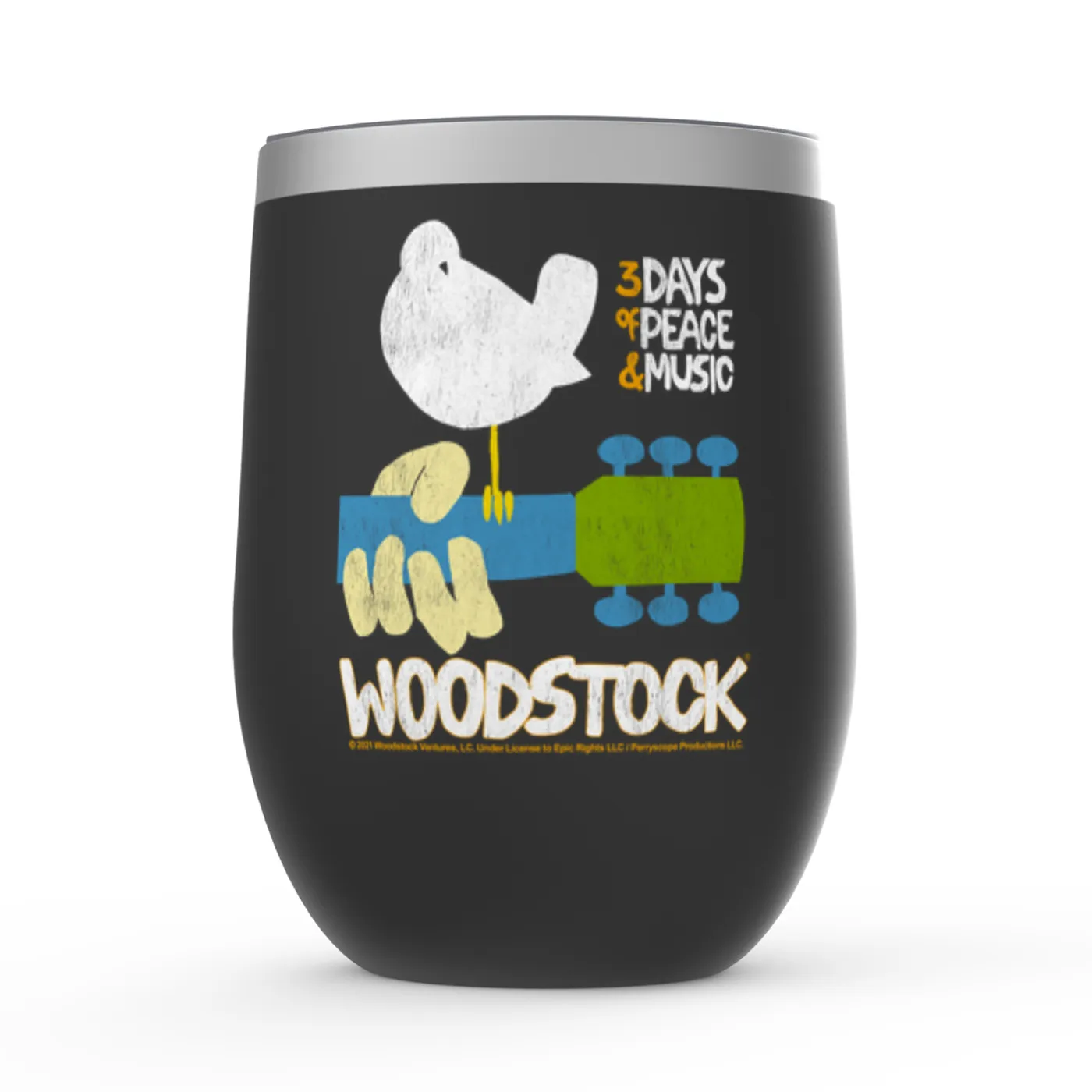 Woodstock Wine Tumbler | 3 Days Of Peace And Music Woodstock Stemless Wine Tumbler (Merchbar Exclusive)