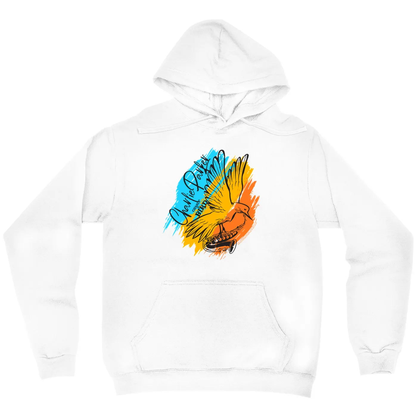 Charlie Parker Hoodie | Chasin' The Bird Colorful Brush Stroke Image Charlie Parker Hoodie